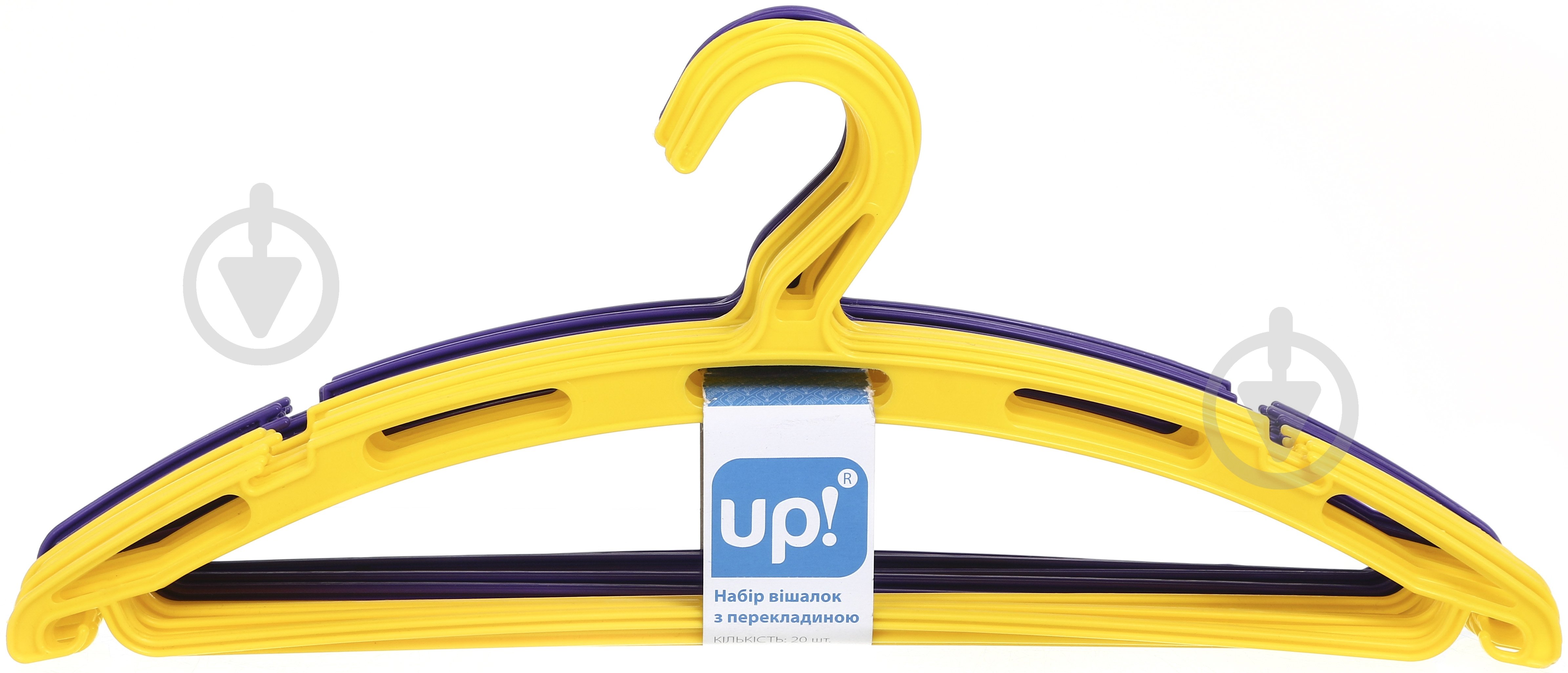 Набір плічок UP! (Underprice) кольорових з поперечиною 41 см пластик зеленийпомаранчевий 20 шт. - фото 6