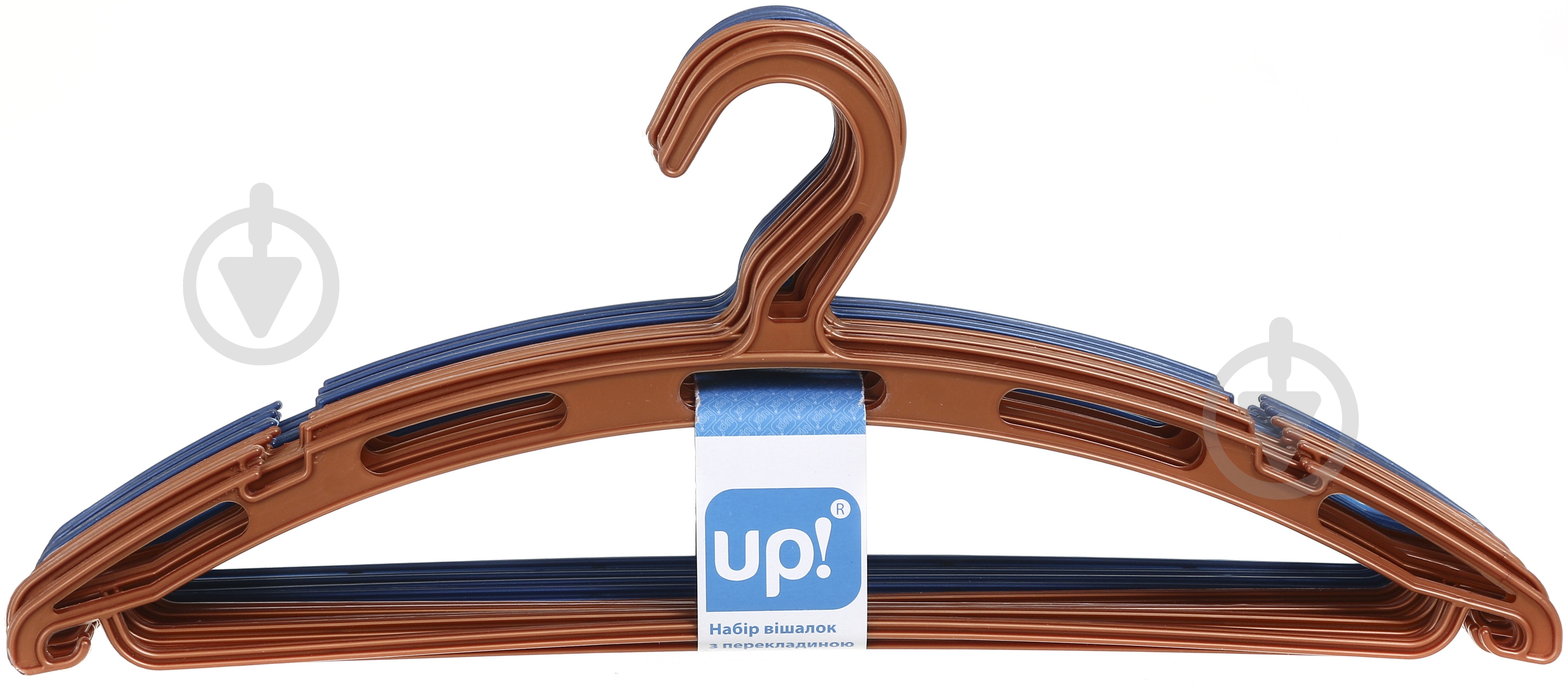 Набір плічок UP! (Underprice) кольорових з поперечиною 41 см пластик зеленийпомаранчевий 20 шт. - фото 7