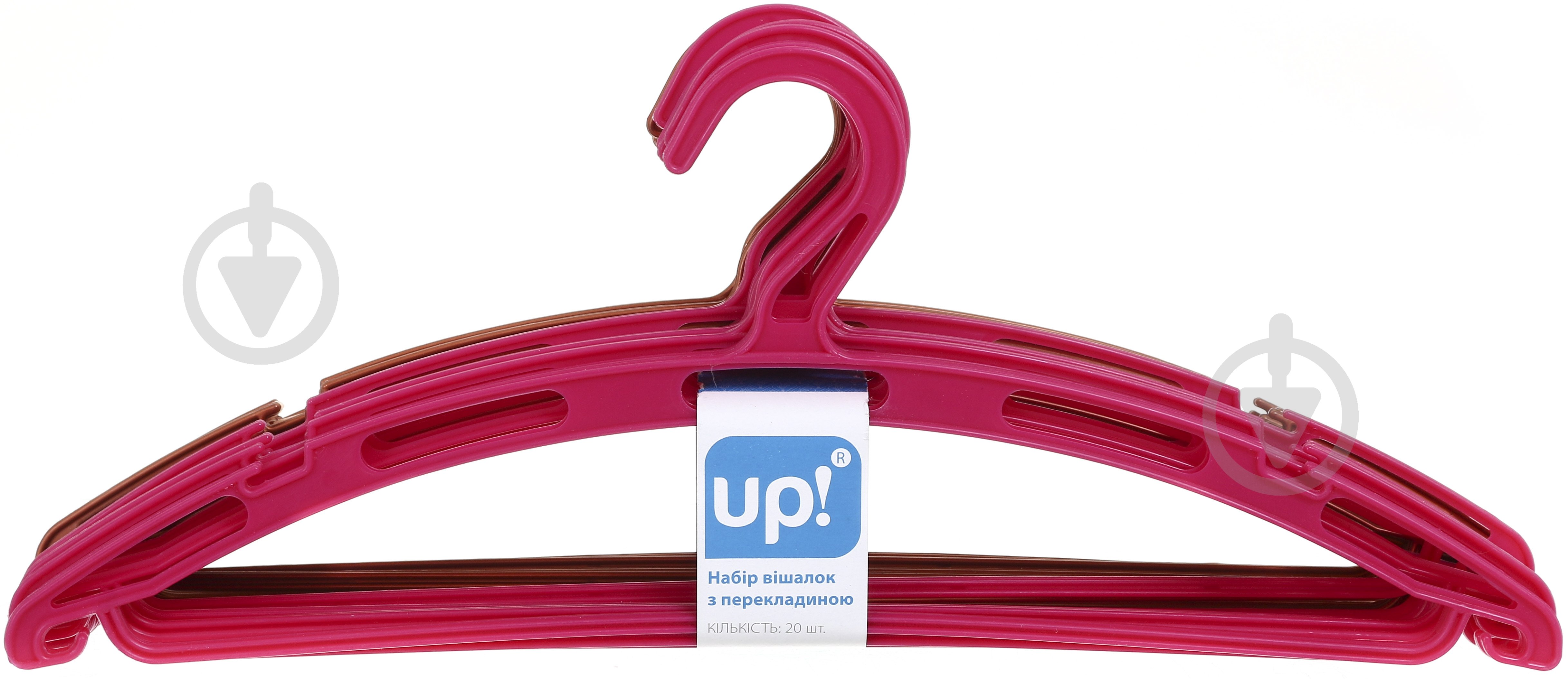 Набір плічок UP! (Underprice) кольорових з поперечиною 41 см пластик зеленийпомаранчевий 20 шт. - фото 9