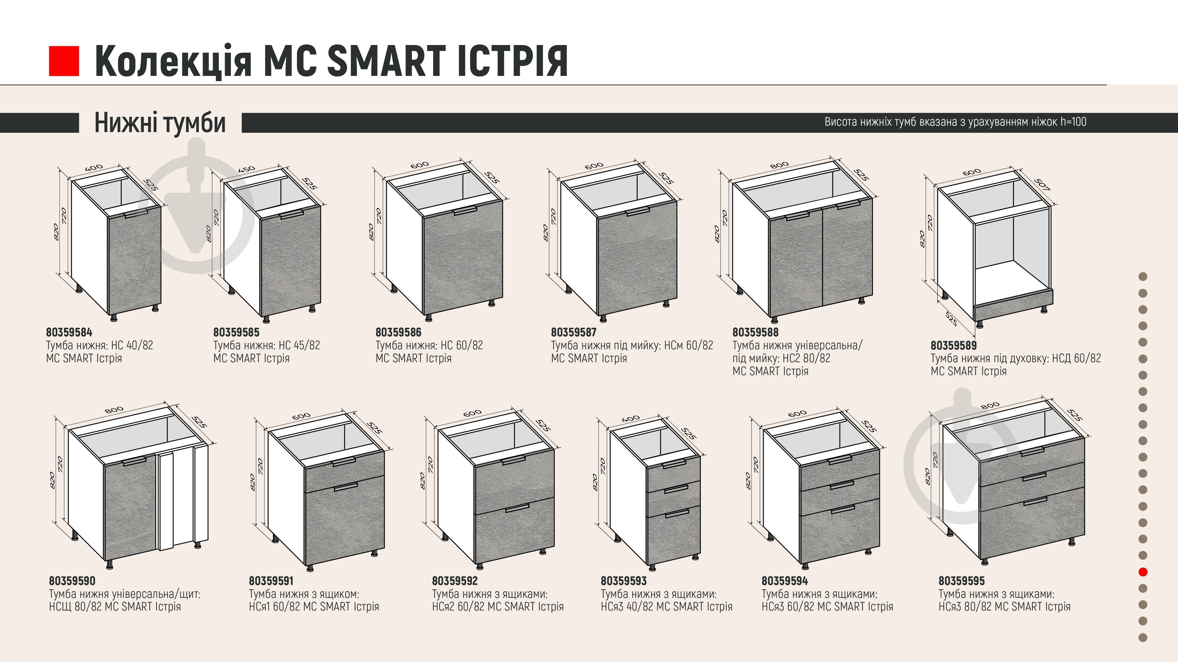 Кухня LuxeForm МС SMART Істрія без стільниці МДФ 1,4 м - фото 6