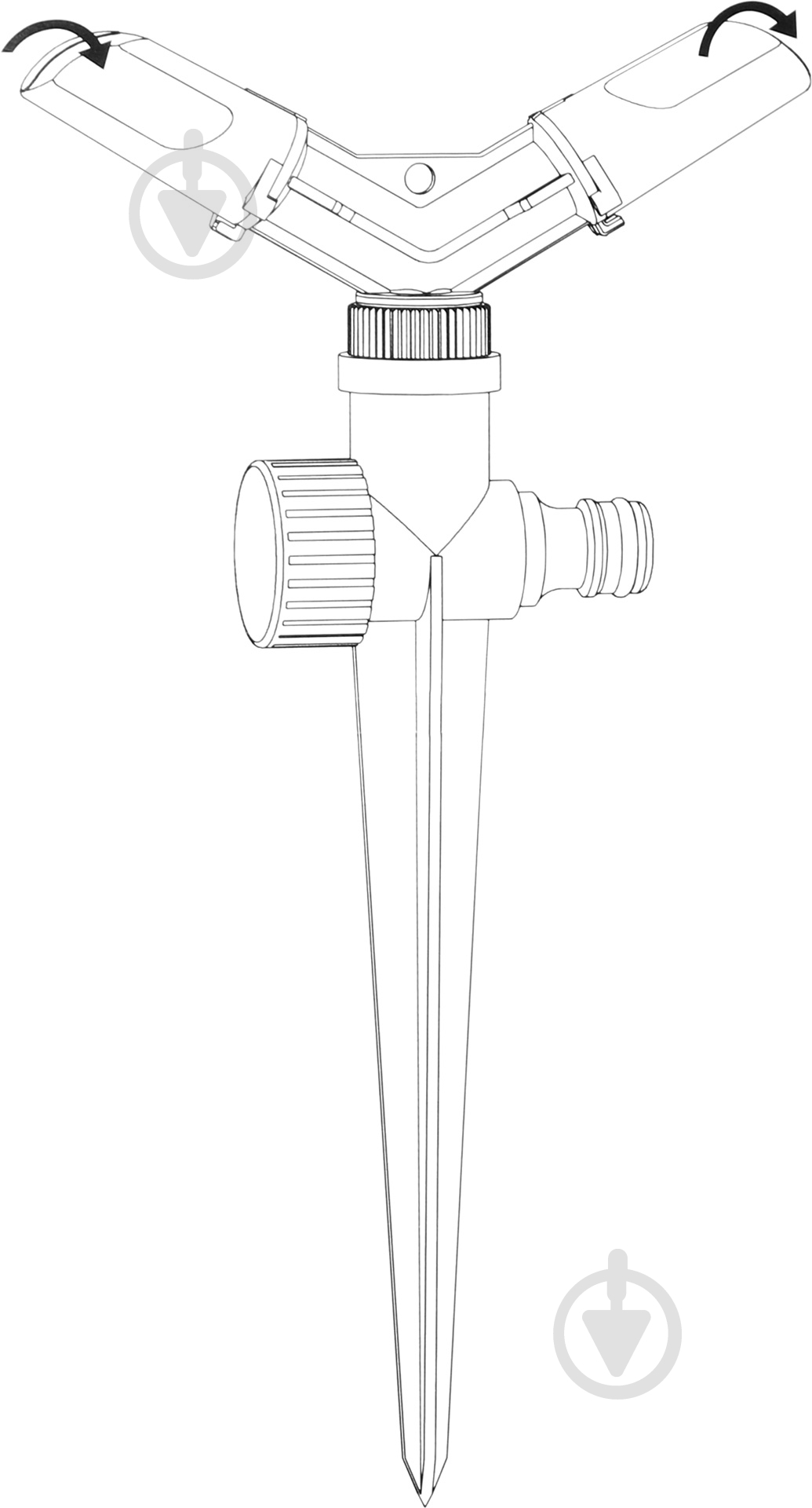 Дощувач розпилювальний Expert Garden на стійці із 2-ма рукавами DY1015 - фото 4