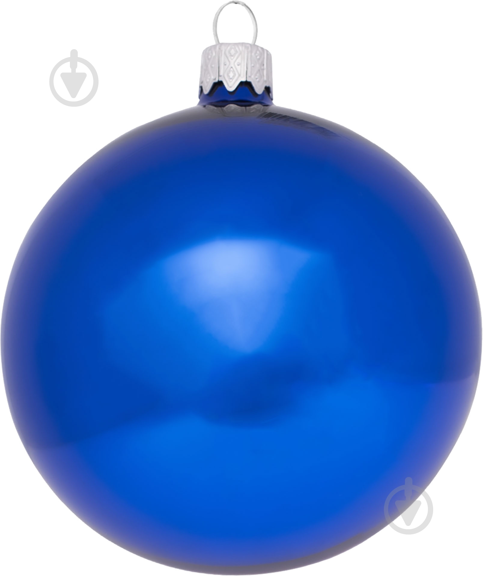 Шар новогодний Шар стеклянный d80 80 мм синий - фото 1