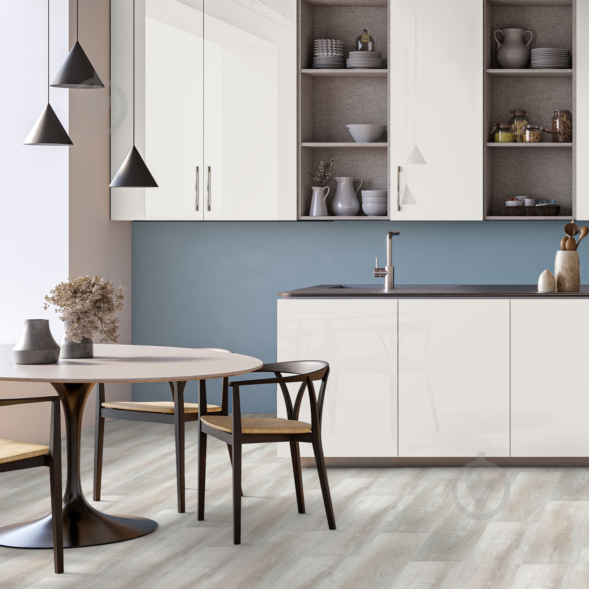 Фасад для кухні KS Wood Світло-сірий глянець Р116 355x396 н/св NLC - фото 3 Фасад для кухні KS Wood Світло-сірий глянець Р116 355x396 н/св NLC - фото 3