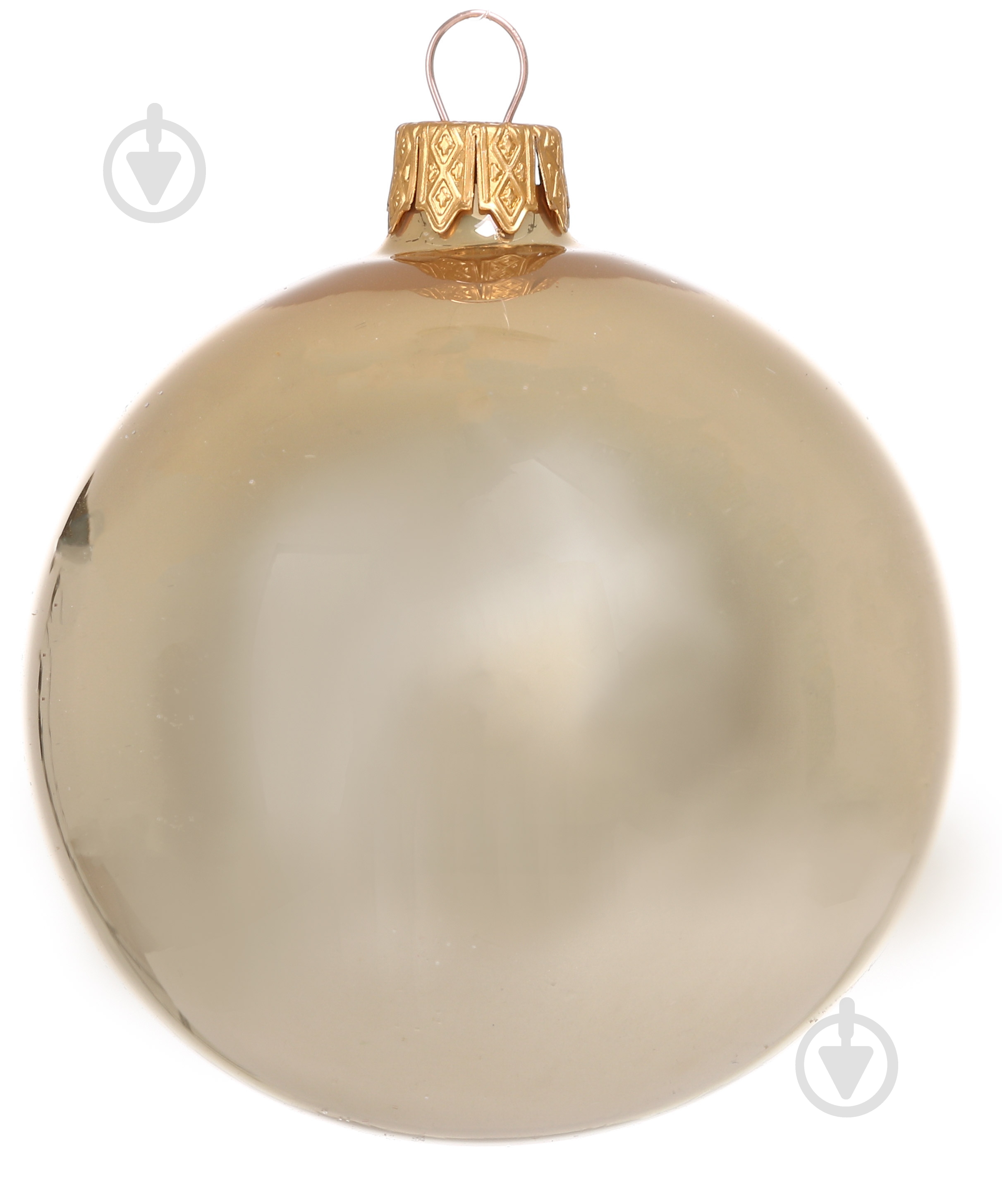 Шар новогодний 80 мм золотой - фото 2