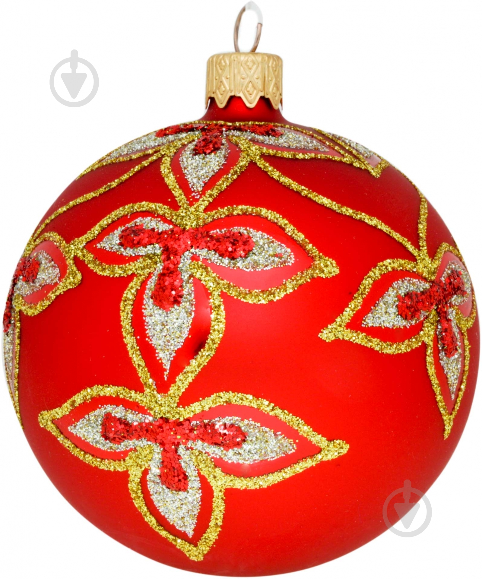 Шар стеклянный d80 4853 80 мм красный - фото 1