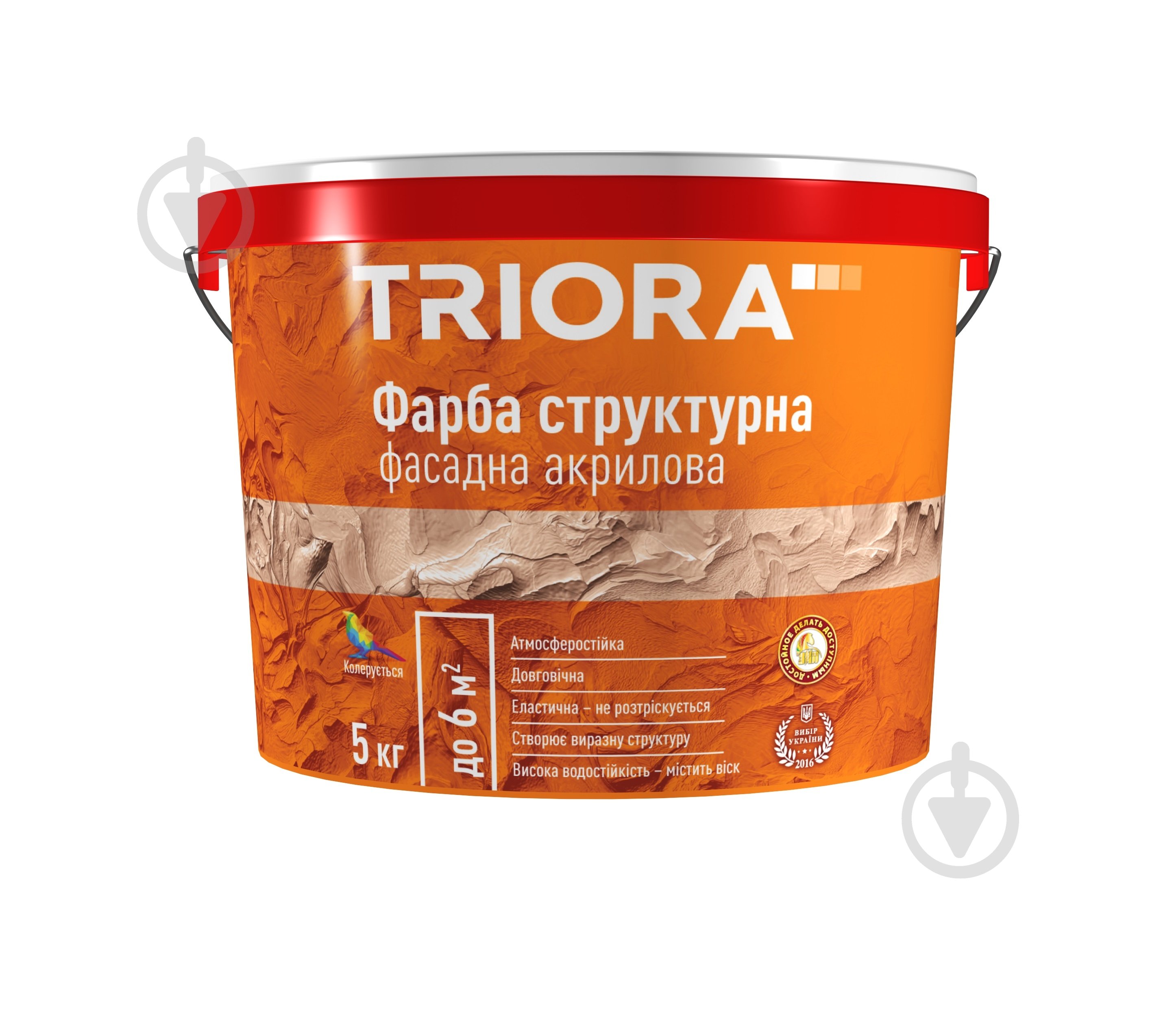 Фарба фасадна акрилова структурна Triora напівмат білий 5 кг - фото 1