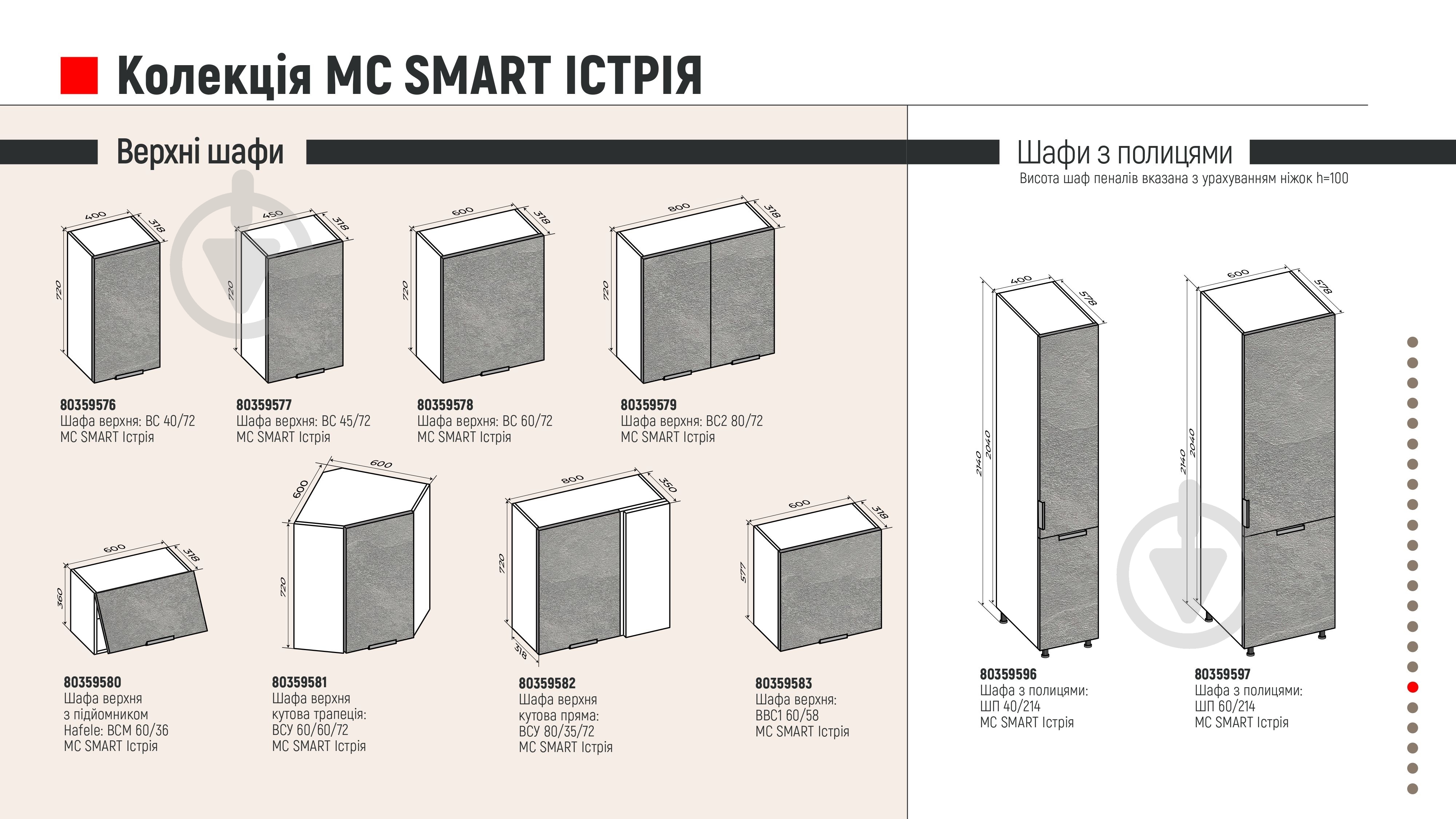 Шафа верхня кутова МС Смарт Істрія 600х720х600 мм багамський камінь/білий LuxeForm - фото 3