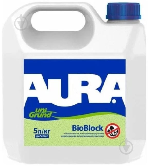 Ґрунтовка фунгіцидна Aura® UniGrund BioBlock антицвільова 5 л - фото 1