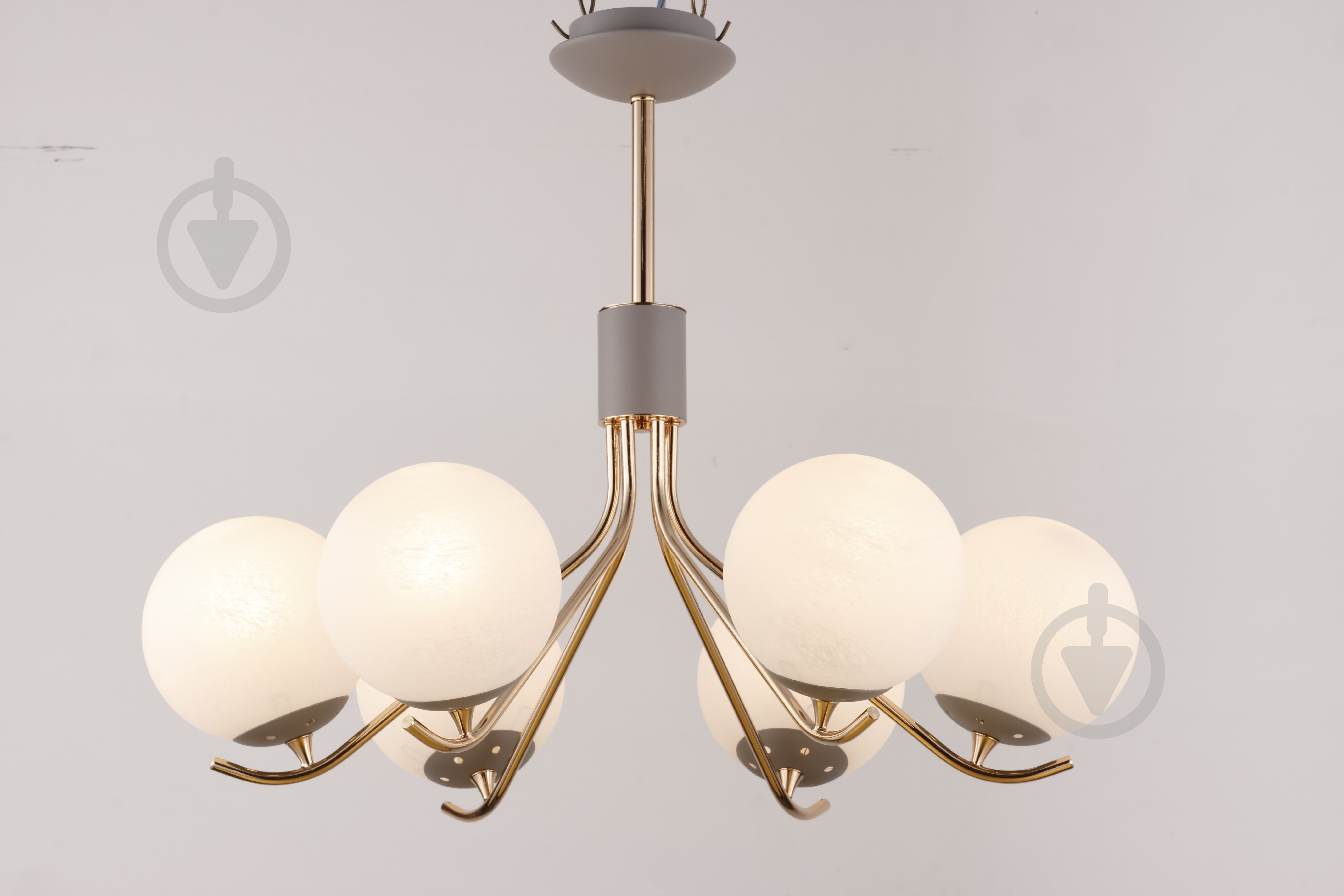 Люстра WunderLicht 6x40 Вт E14 серый/золотой KK5772-46 - фото 1 Люстра WunderLicht 6x40 Вт E14 серый/золотой KK5772-46 - фото 1