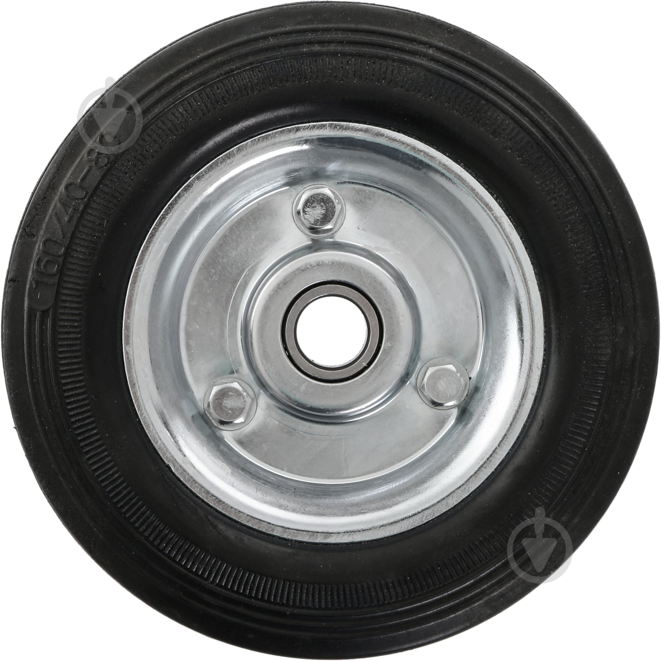 Колесо d158 мм резиновое черное с оцинкованым диском 274160B - фото 1 Колесо d158 мм резиновое черное с оцинкованым диском 274160B - фото 1