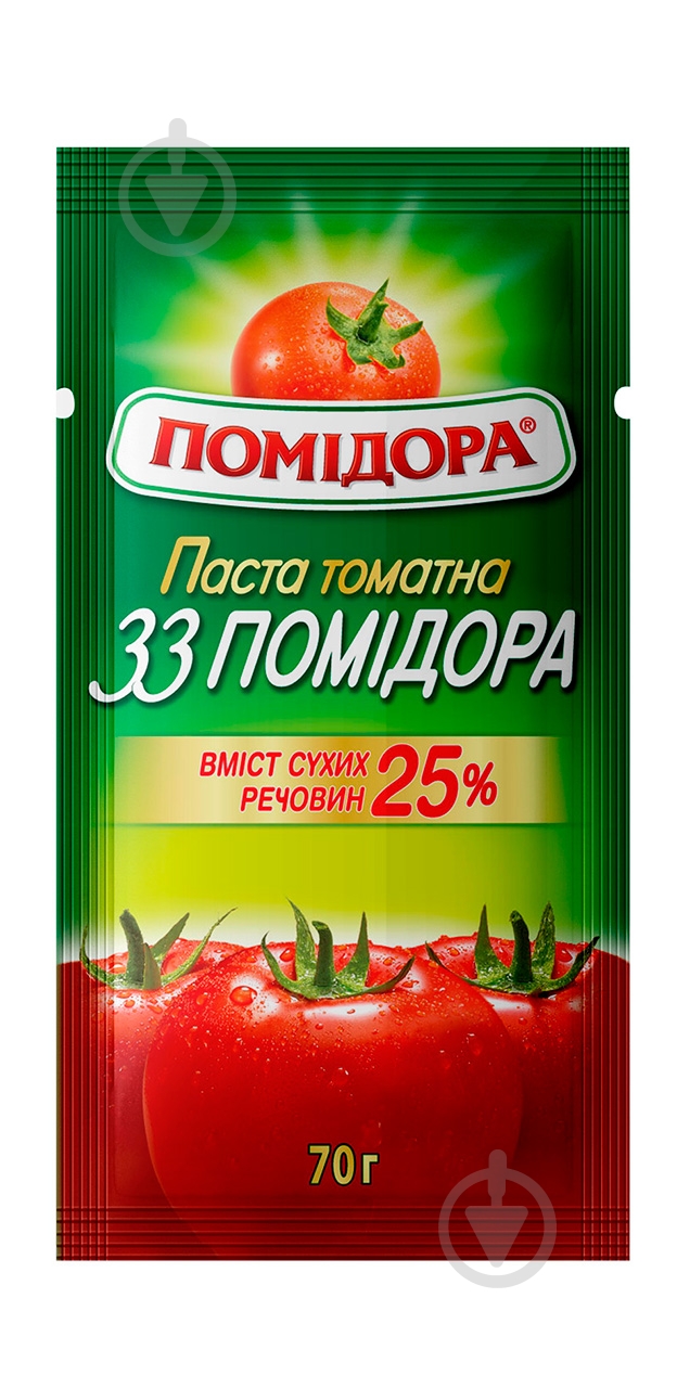 Паста томатная ПОМІДОРА 33 помидора 25% 70 г - фото 1