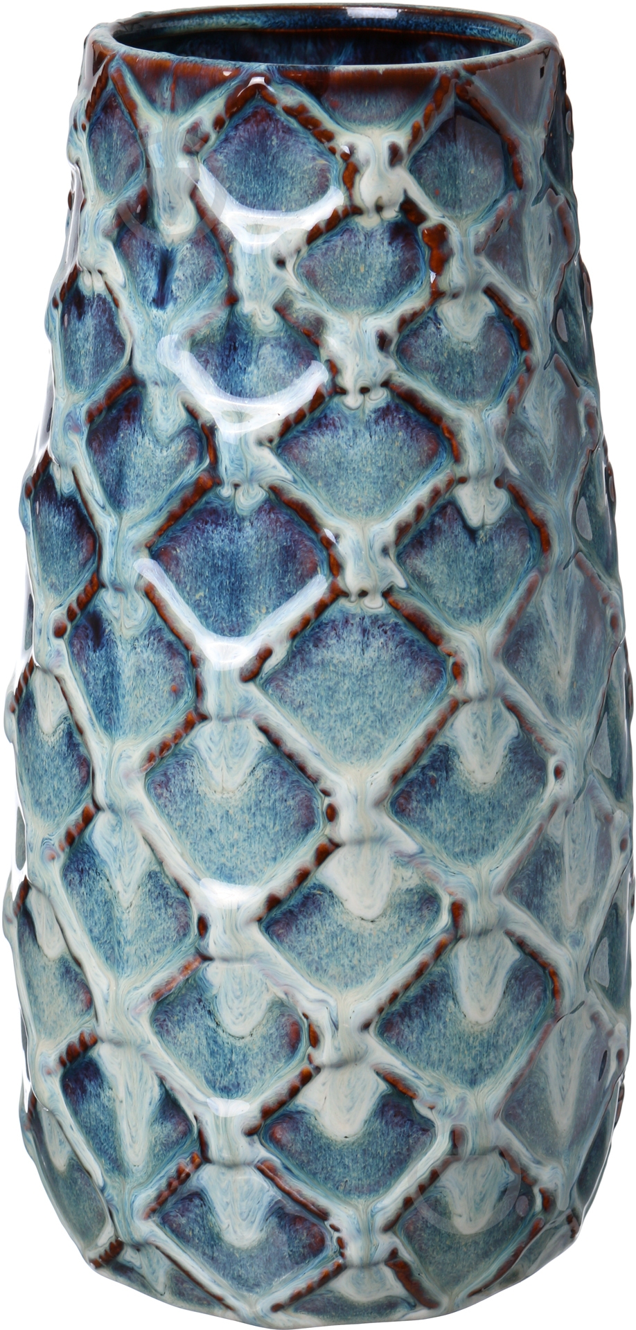 Ваза керамическая Сетка 8714-11-D1/H1 28,5 см синяя 8714-11-D1/H1 - фото 1