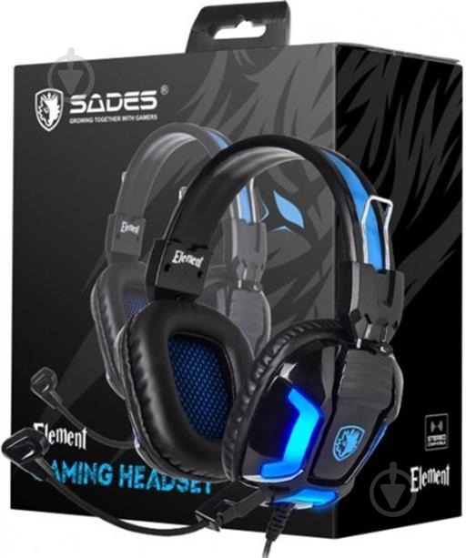 Гарнитура игровая Sades SA-702 Element black/blue (sa702bl) - фото 7