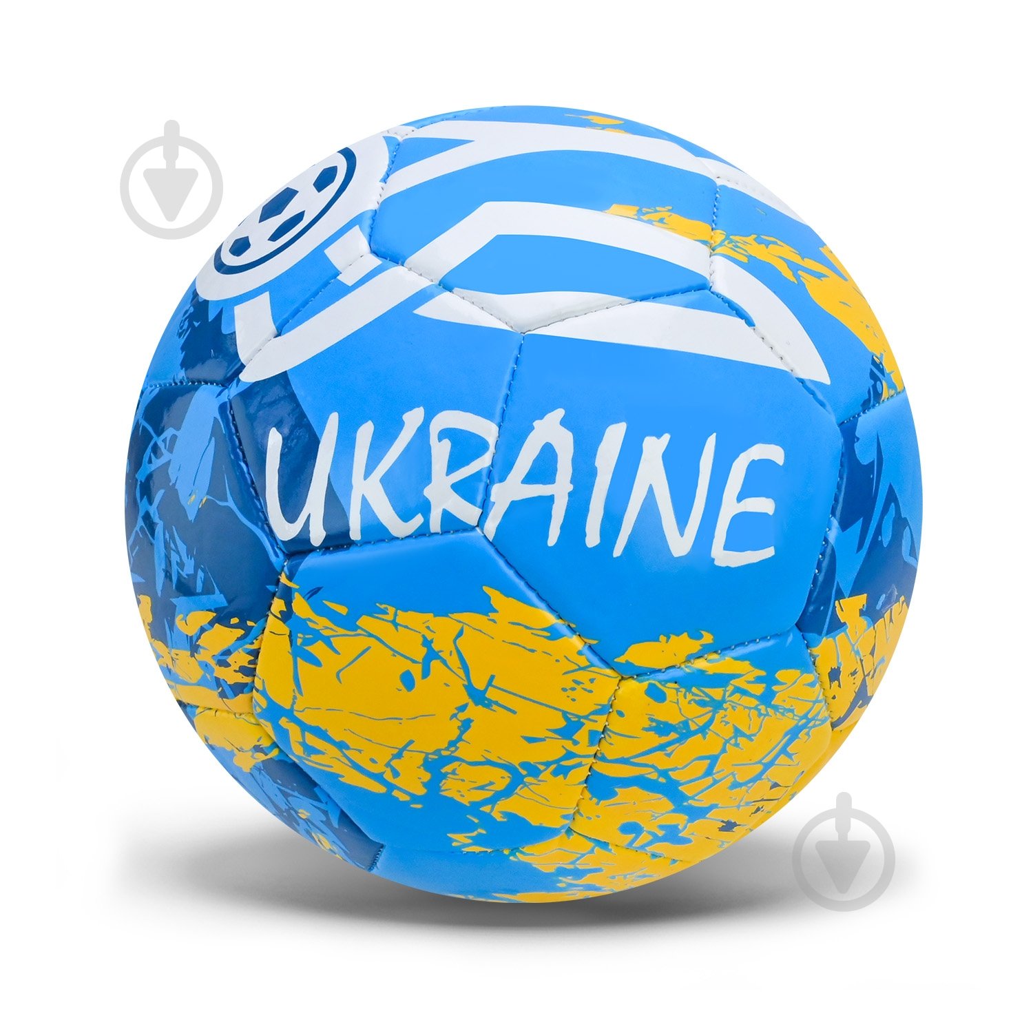 Футбольный мяч Shantou Патриотический 280 г желто-голубой - фото 2