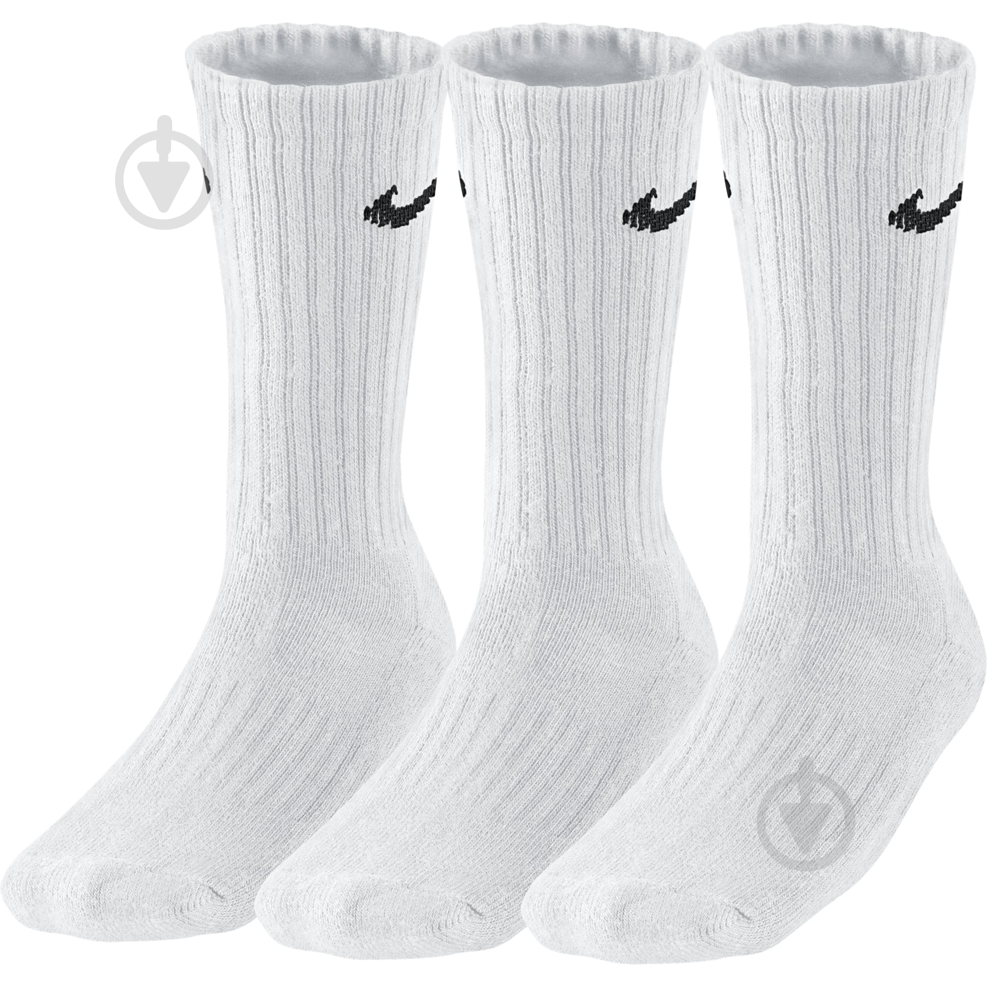 Носки Nike CUSHION 3P SX4508-101 р.46-50 белый 3 пари шт. - фото 2