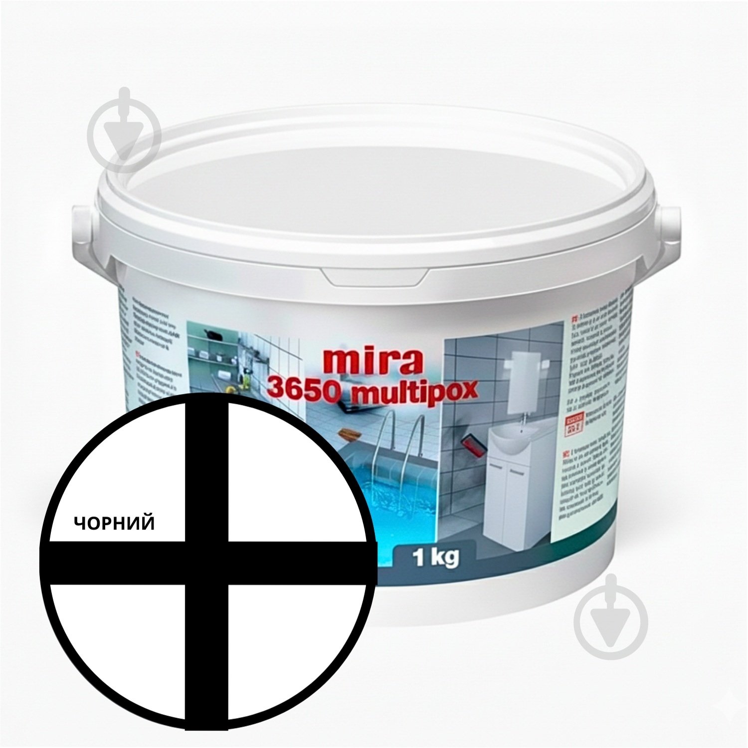 Затирка для плитки Mira 3650 multiрох 1 кг черный - фото 1