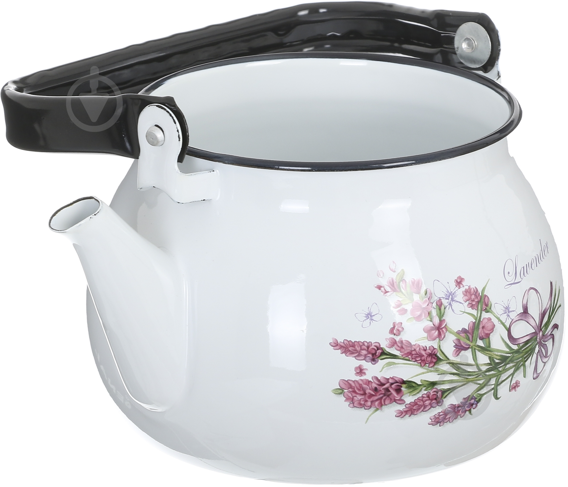 Чайник Idilia эмалированный Букет лаванды 2,5 л - фото 5