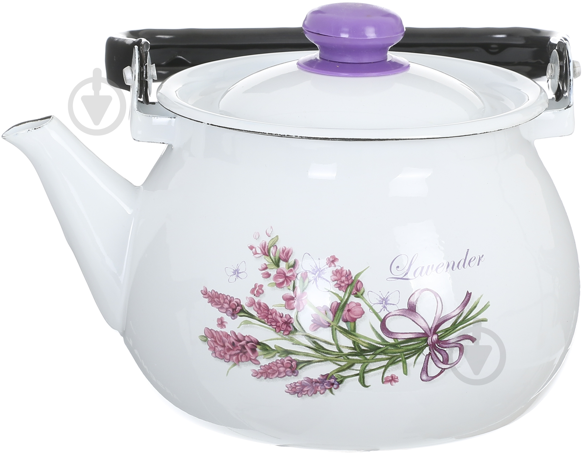 Чайник Idilia эмалированный Букет лаванды 2,5 л - фото 1