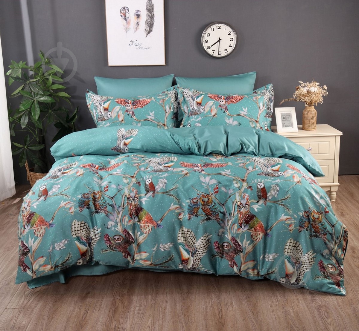 Комплект постільної білизни сімейний YH-1259 блакитний Word of Dream - фото 1