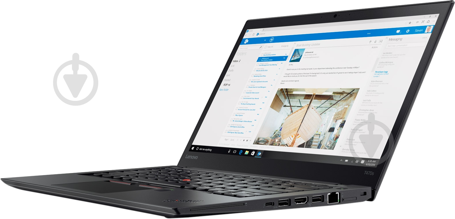 Ноутбук Lenovo ThinkPad T470s 14" (20HF0004RT) black - фото 2