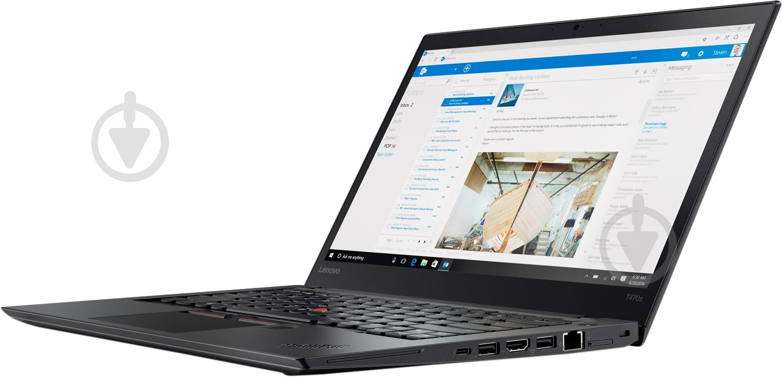 Ноутбук Lenovo ThinkPad T470s 14" (20HF004RRT) black - фото 2