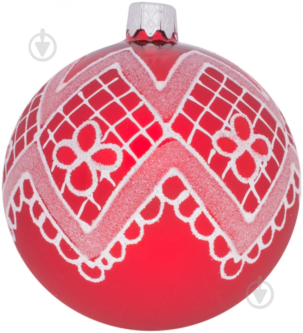 Шар стеклянный d80 6598 80 мм красный - фото 1