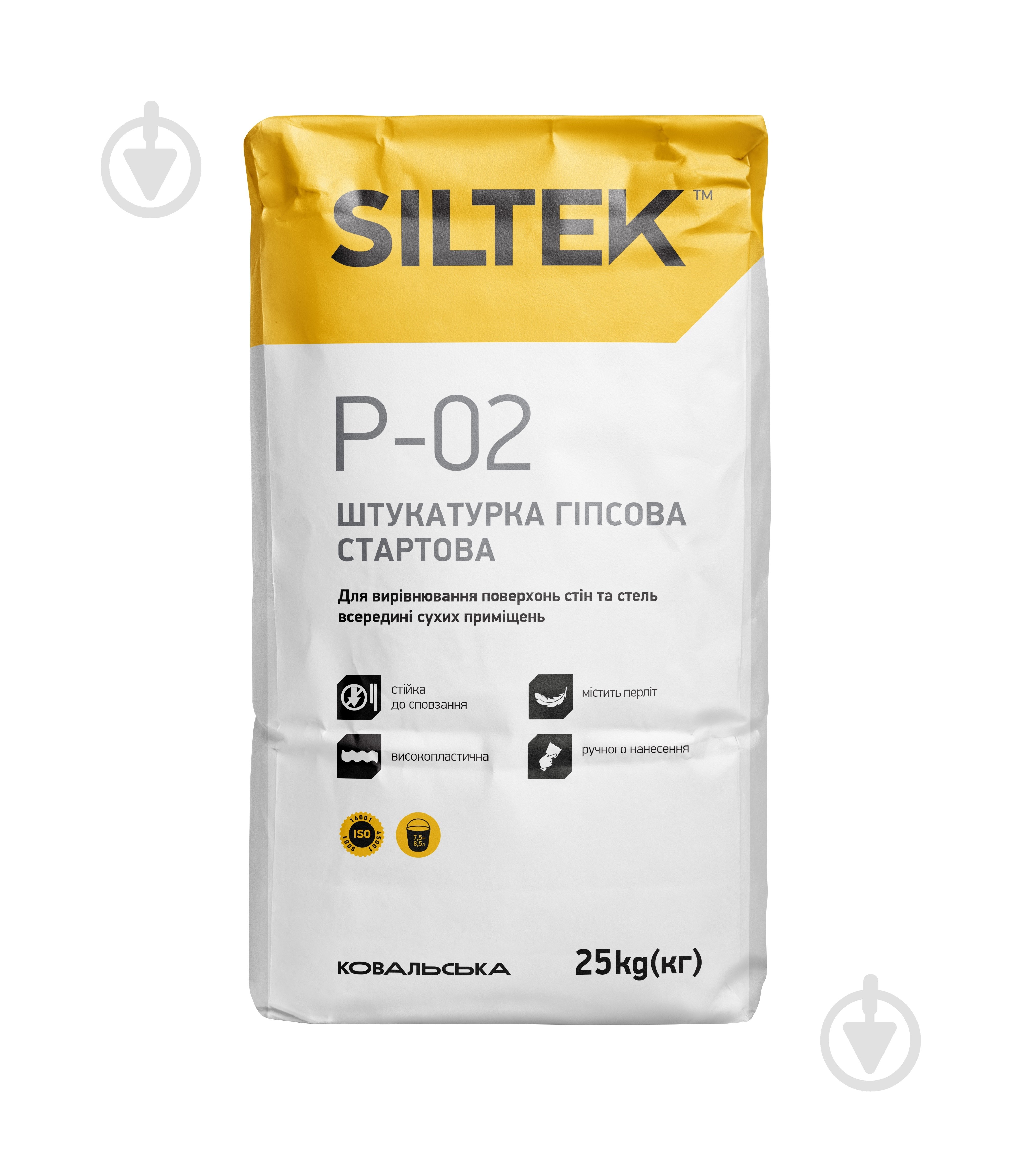 Штукатурка Siltek Р-02 «ГИПСОВАЯ СТАРТОВАЯ» 25 кг - фото 1 Штукатурка Siltek Р-02 «ГИПСОВАЯ СТАРТОВАЯ» 25 кг - фото 1