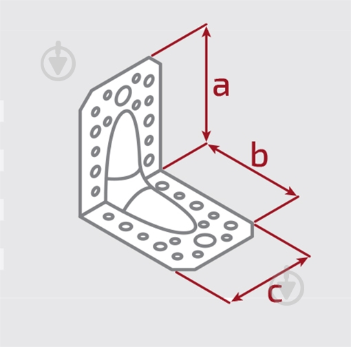 Кутник універсальний посилений Profstal асиметричний 70x145x90 мм 2,5 мм (1 шт.) - фото 2