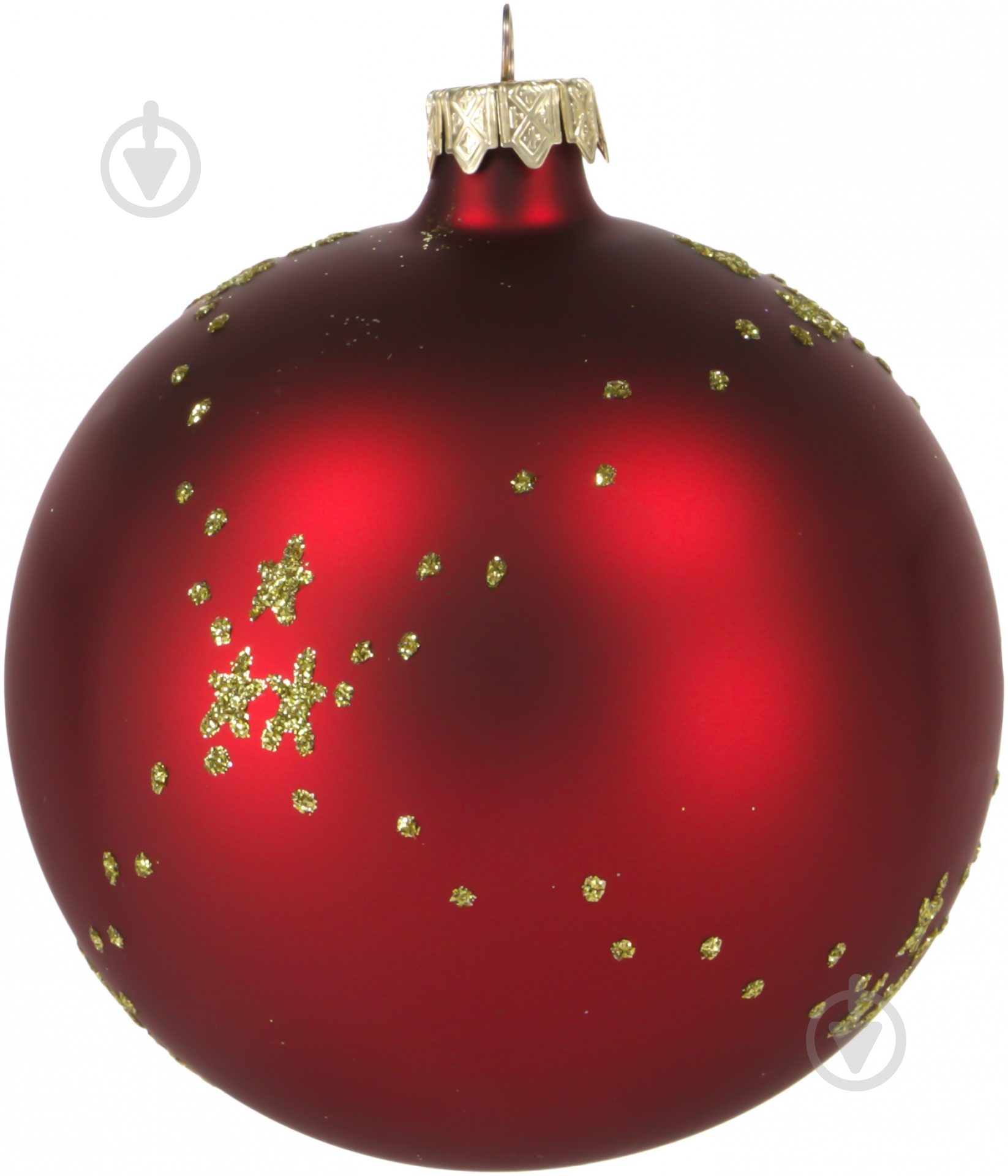 Шар стеклянный d100 4867 100 мм красный с рисунком 4867 - фото 2