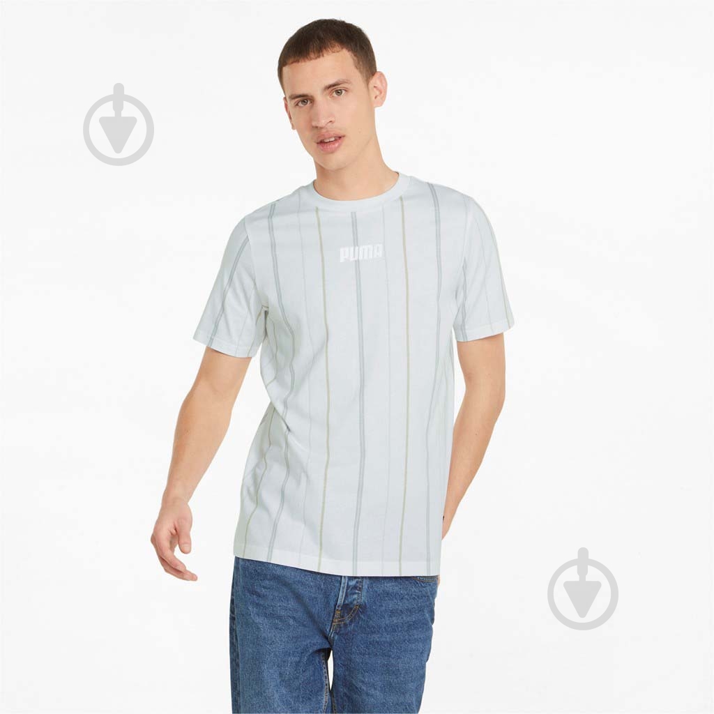 Футболка Puma MODERN BASICS STRIPE TEE 84740802 р.M белый - фото 1