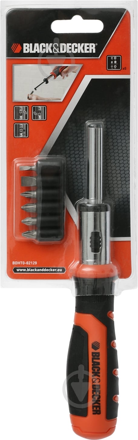 Отвертка со сменными насадками Black+Decker BDHT0-62129 - фото 3 Отвертка со сменными насадками Black+Decker BDHT0-62129 - фото 3