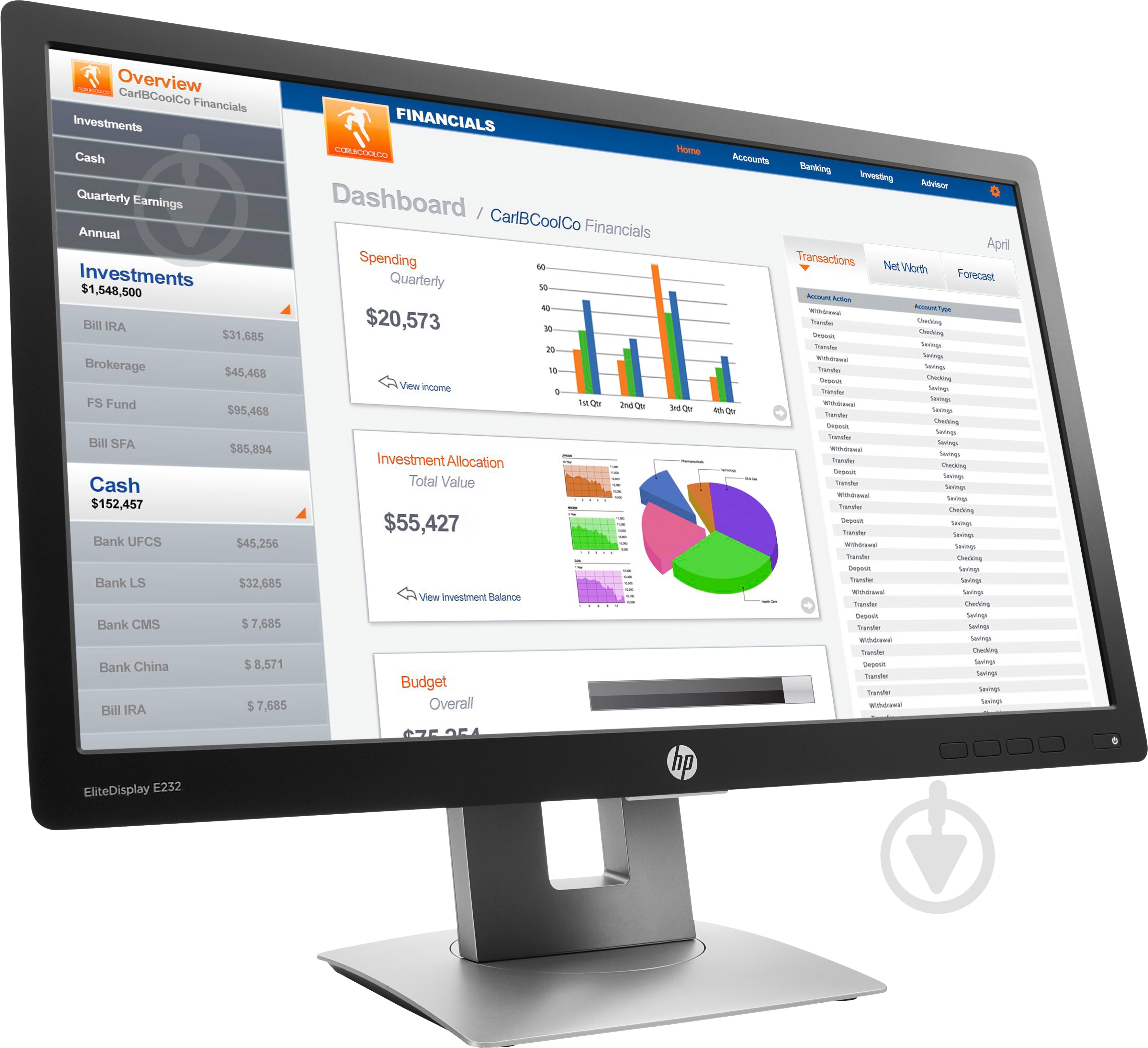Монитор HP EliteDisplay E232 23" (M1N98AA) - фото 2