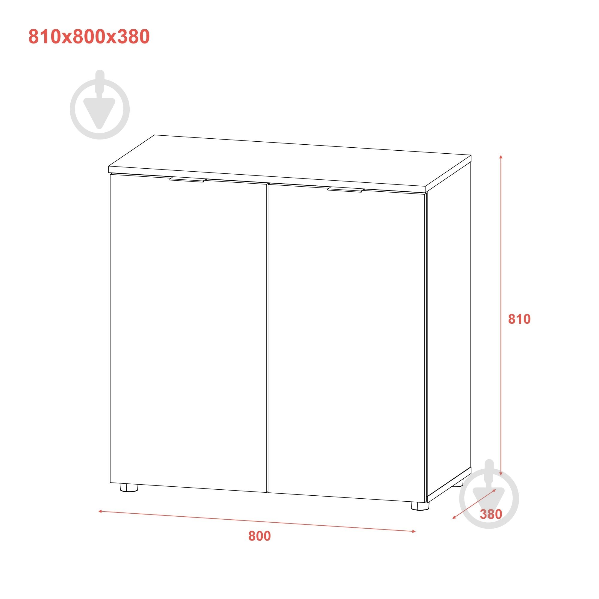 Комод Doros Рон 3 800x810x380 мм белый/белый - фото 7 Комод Doros Рон 3 800x810x380 мм белый/белый - фото 7