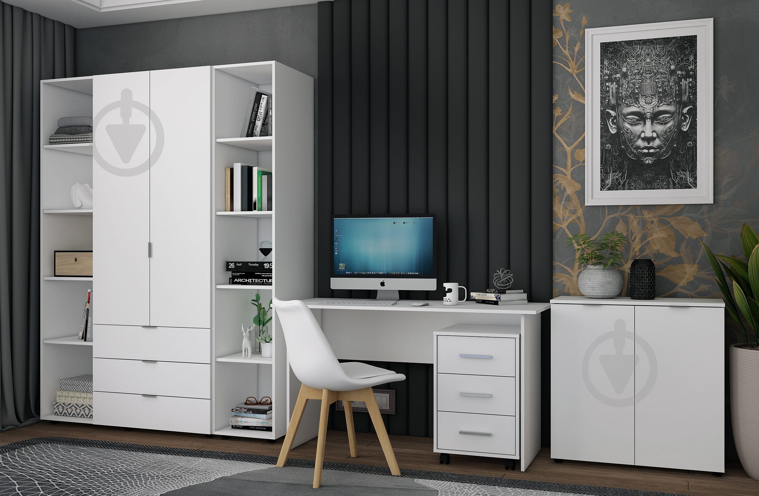 Комод Doros Рон 3 800x810x380 мм белый/белый - фото 4 Комод Doros Рон 3 800x810x380 мм белый/белый - фото 4