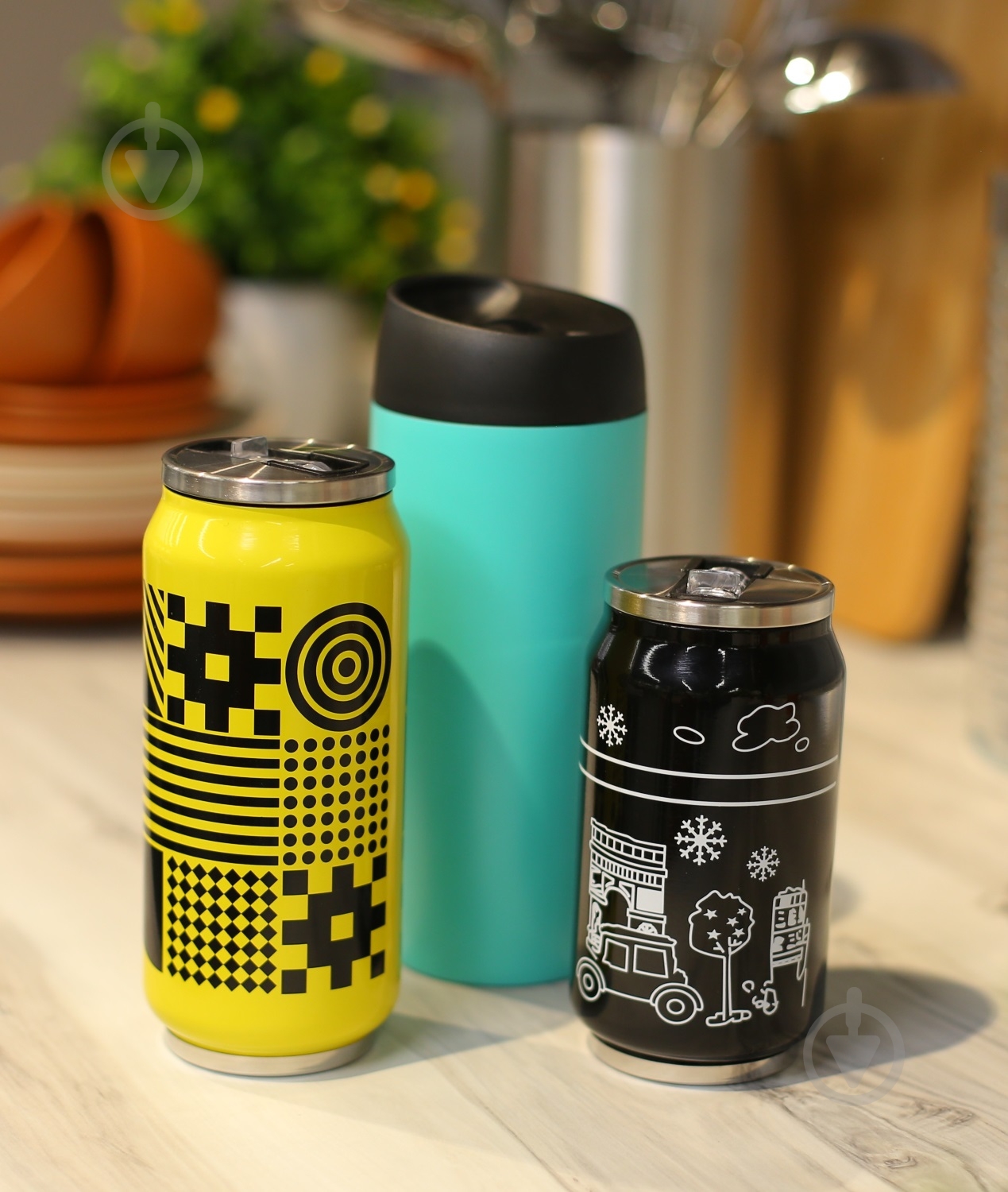 Термочашка Flamberg Green Geometry 400 мл - фото 2