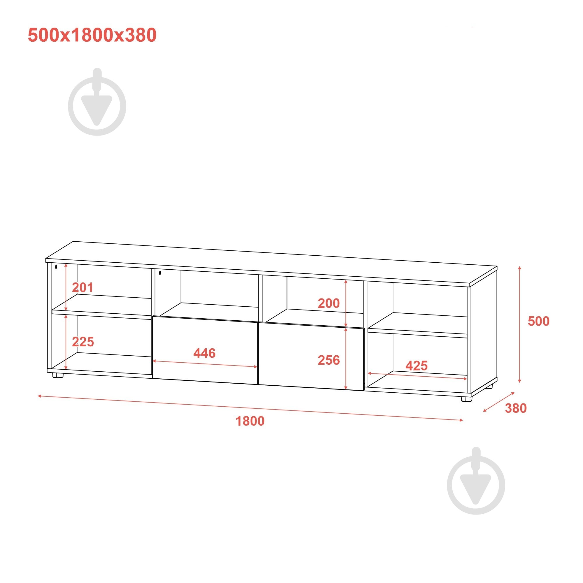 Комод Doros Рон 4 1800x500x380 мм белый/белый - фото 9 Комод Doros Рон 4 1800x500x380 мм белый/белый - фото 9