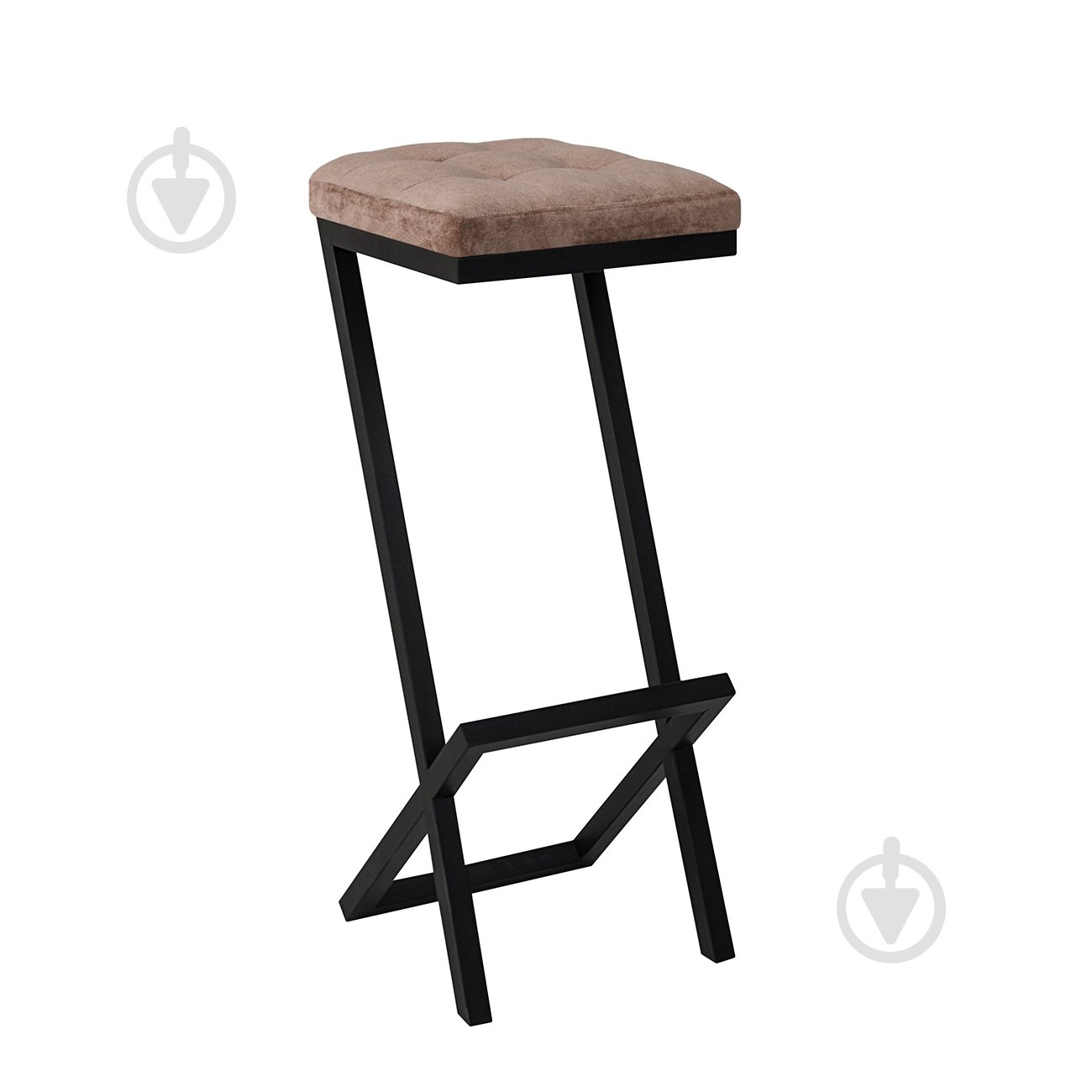 Стілець барний Платан коричневий на чорному каркасі коричневий - фото 1 Стілець барний Платан коричневий на чорному каркасі коричневий - фото 1