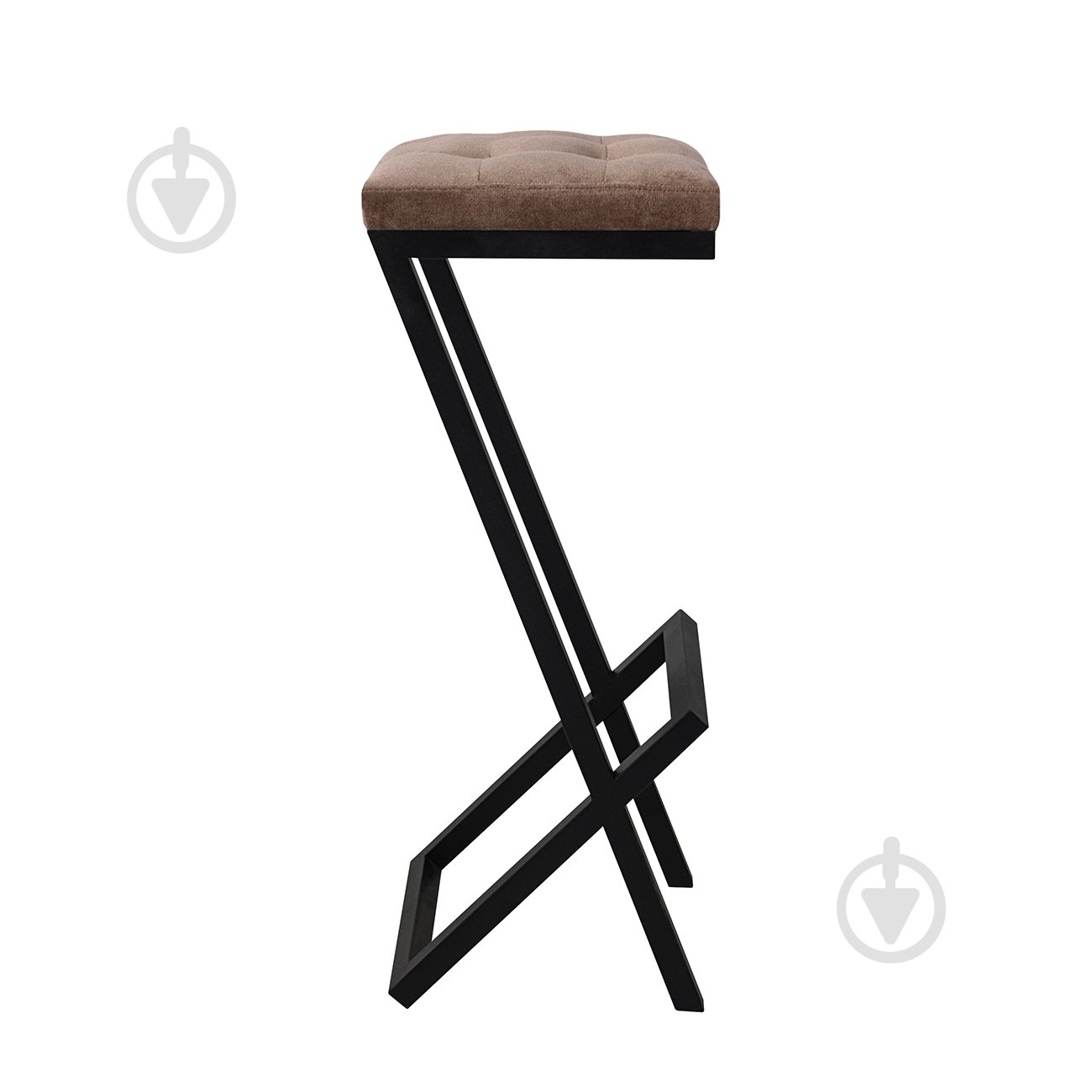 Стілець барний Платан коричневий на чорному каркасі коричневий - фото 2 Стілець барний Платан коричневий на чорному каркасі коричневий - фото 2