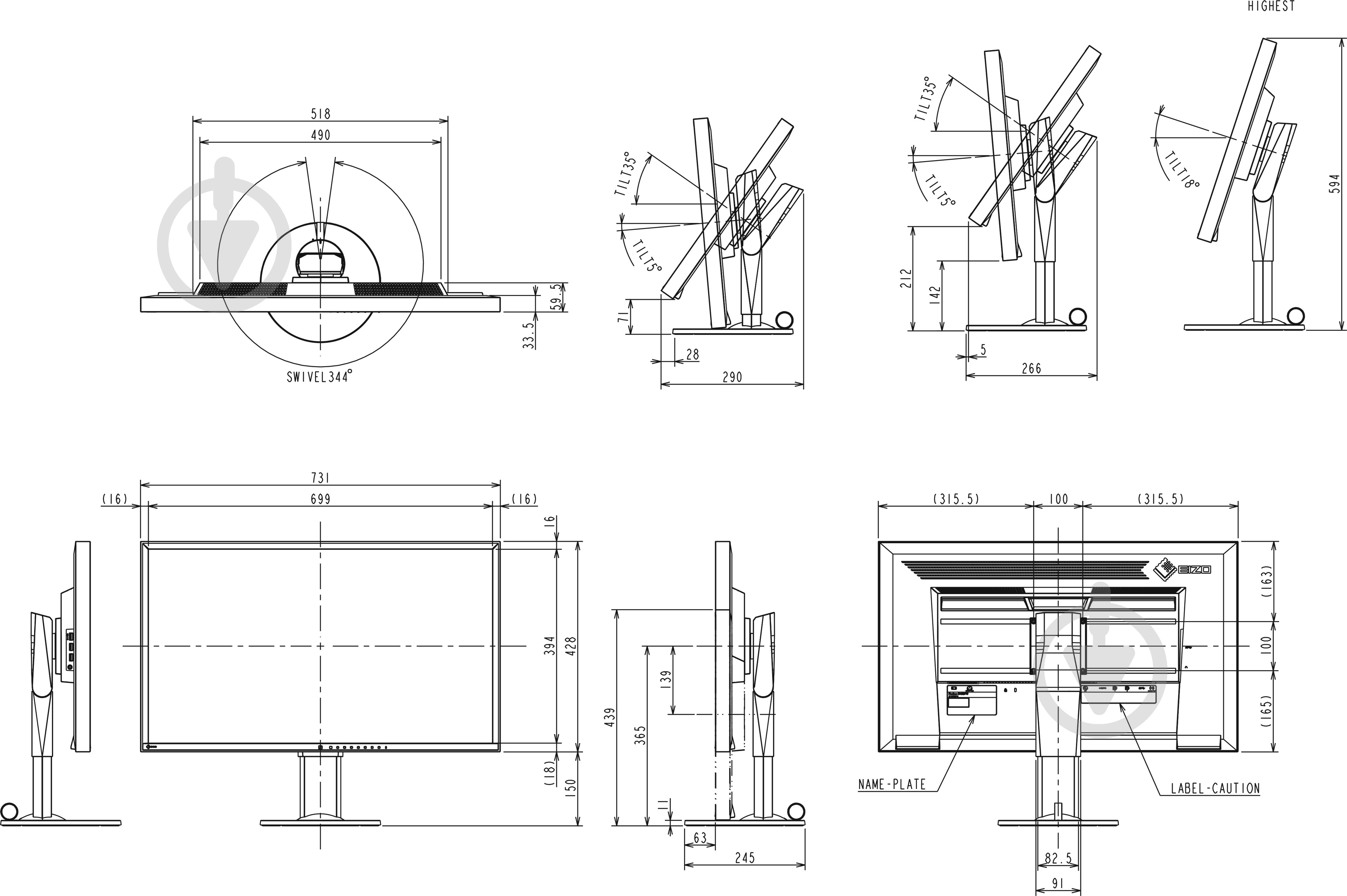 Монитор Eizo FlexScan 31,5" (EV3237-BK) - фото 7