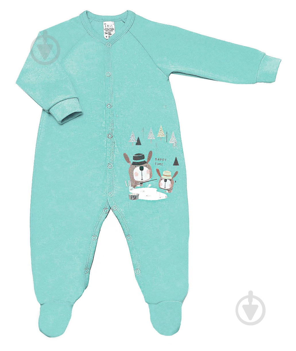 Комбинезон детский Smil р.74 бирюзовый 108564 - фото 1 Комбинезон детский Smil р.74 бирюзовый 108564 - фото 1