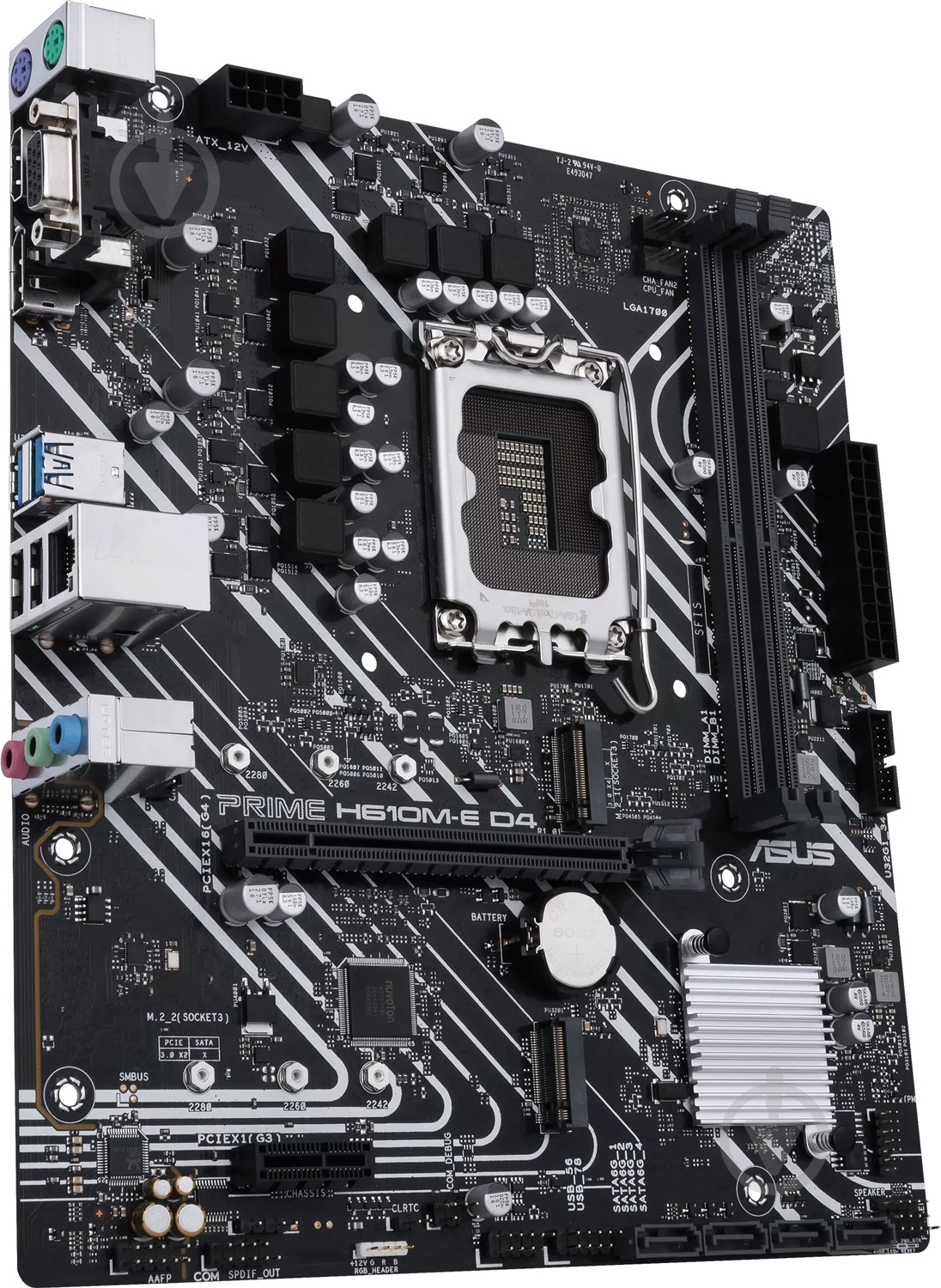 Материнская плата Asus PRIME H610M-E D4-CSM (Socket 1700, Intel H610, micro ATX) - фото 2