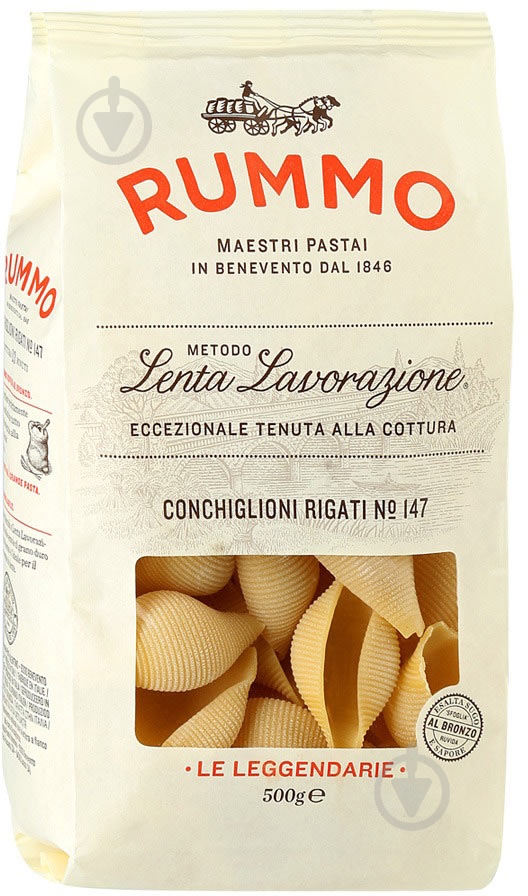 Паста TM RUMMO Конкильони Ригати №147 500 г - фото 1 Паста TM RUMMO Конкильони Ригати №147 500 г - фото 1