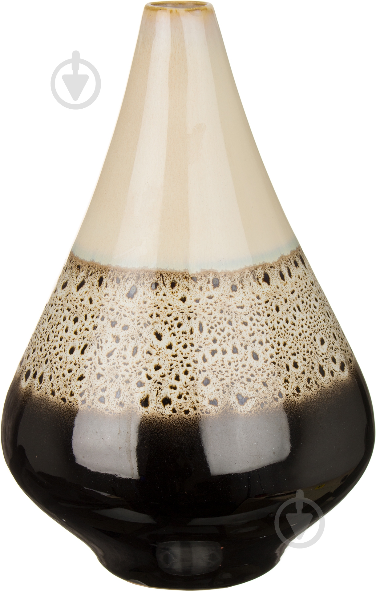 Ваза керамическая Муар 27 см 27 см бежевая с коричневым HG01856E0-H7036 - фото 1