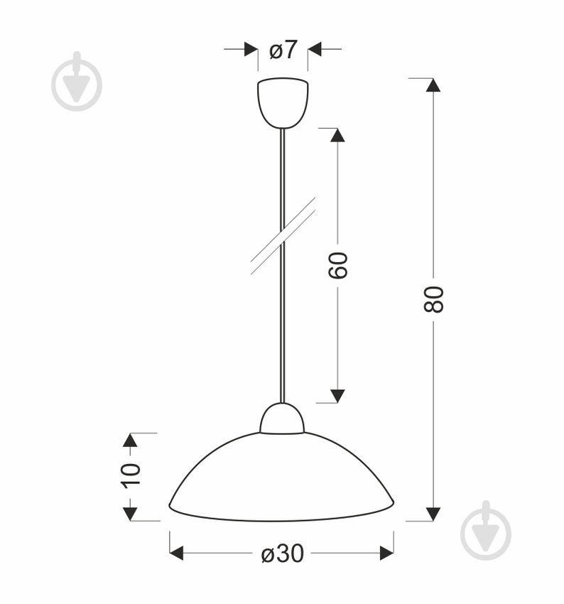 Люстра подвесная Candellux Mangano 1x60 Вт E27 белый 31-16768 - фото 2