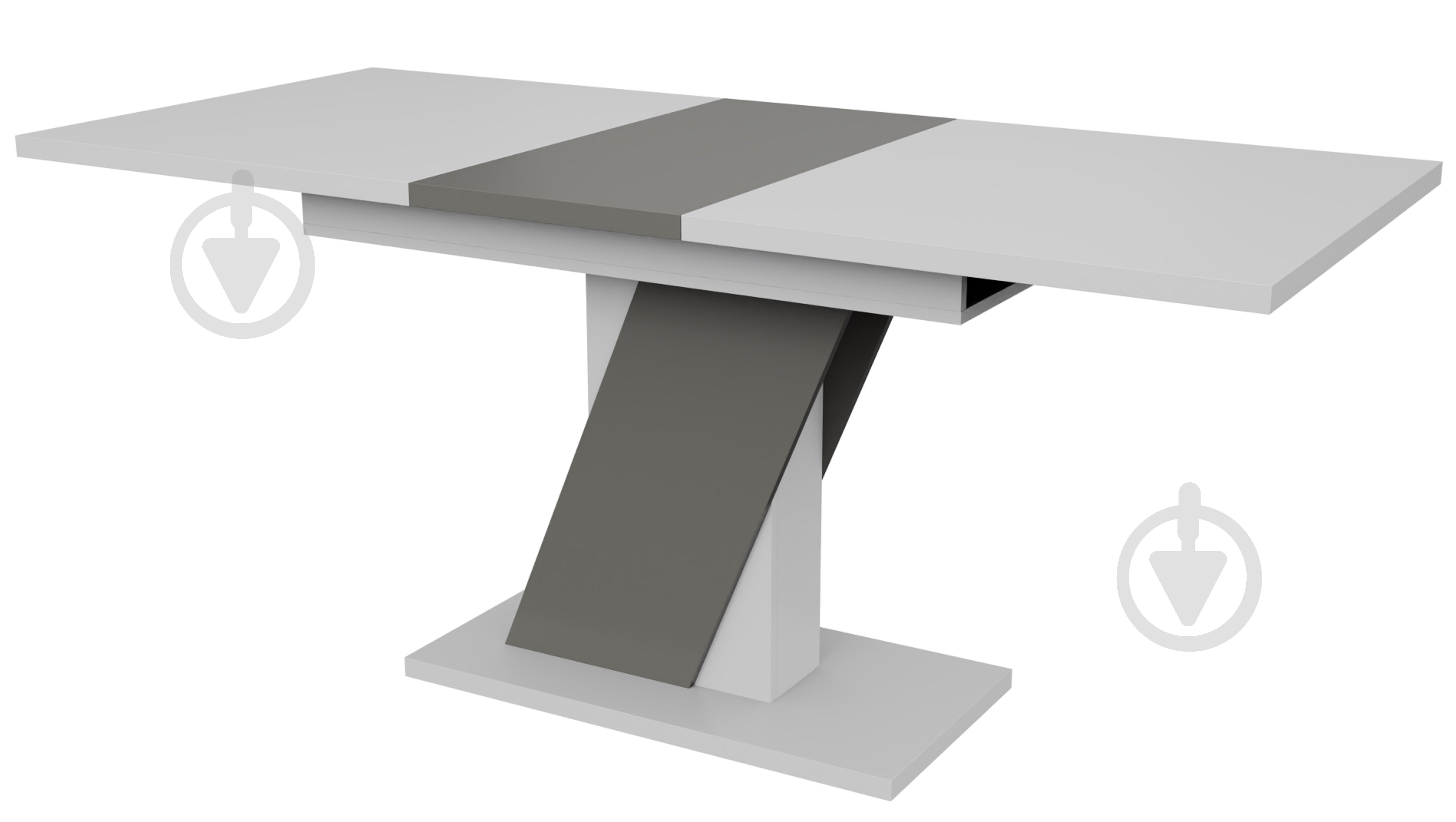 Стіл обідній Детройт 1380(1780)x780x750мм сірий/білий матовий - фото 1 Стіл обідній Детройт 1380(1780)x780x750мм сірий/білий матовий - фото 1