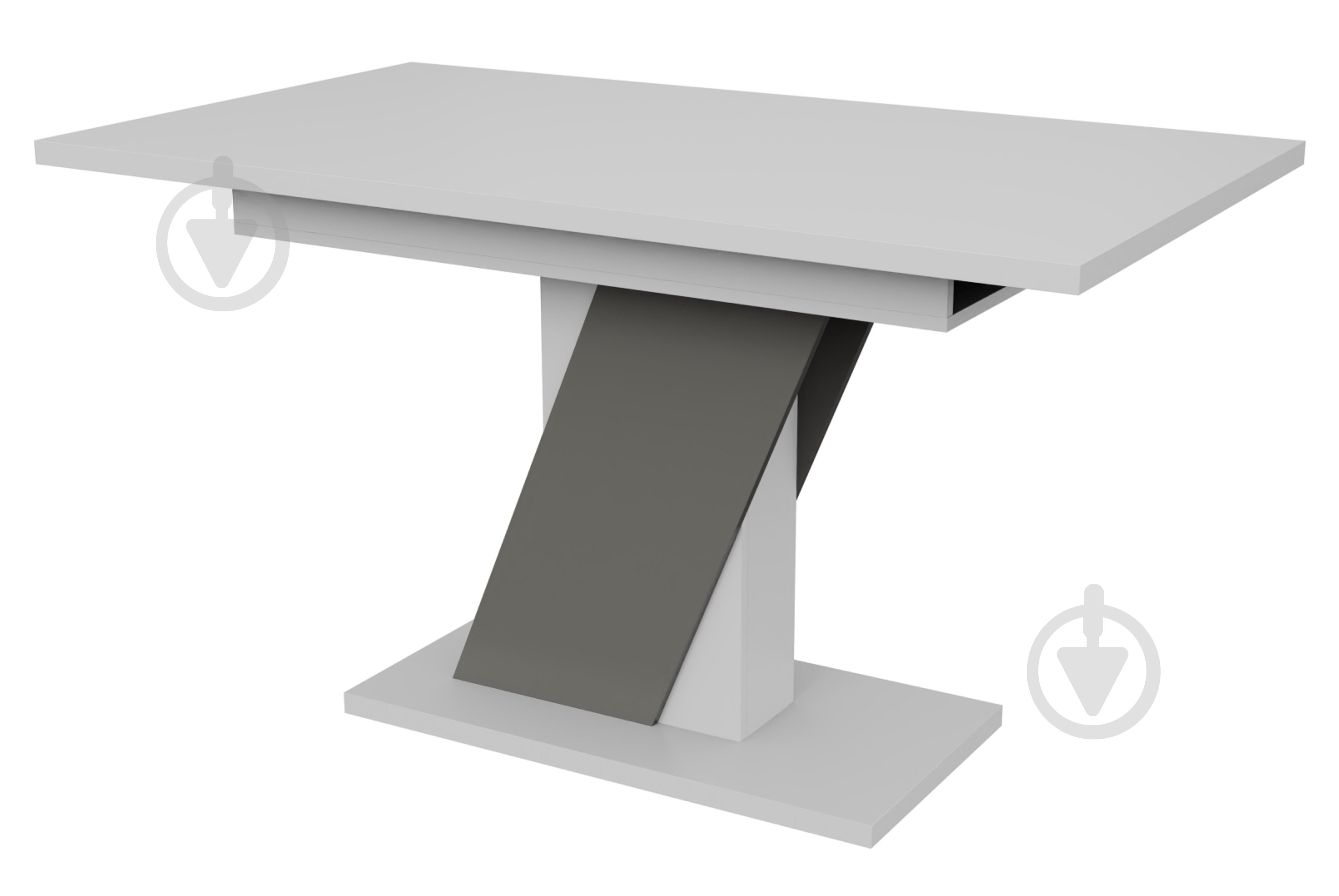 Стіл обідній Детройт 1380(1780)x780x750мм сірий/білий матовий - фото 3 Стіл обідній Детройт 1380(1780)x780x750мм сірий/білий матовий - фото 3
