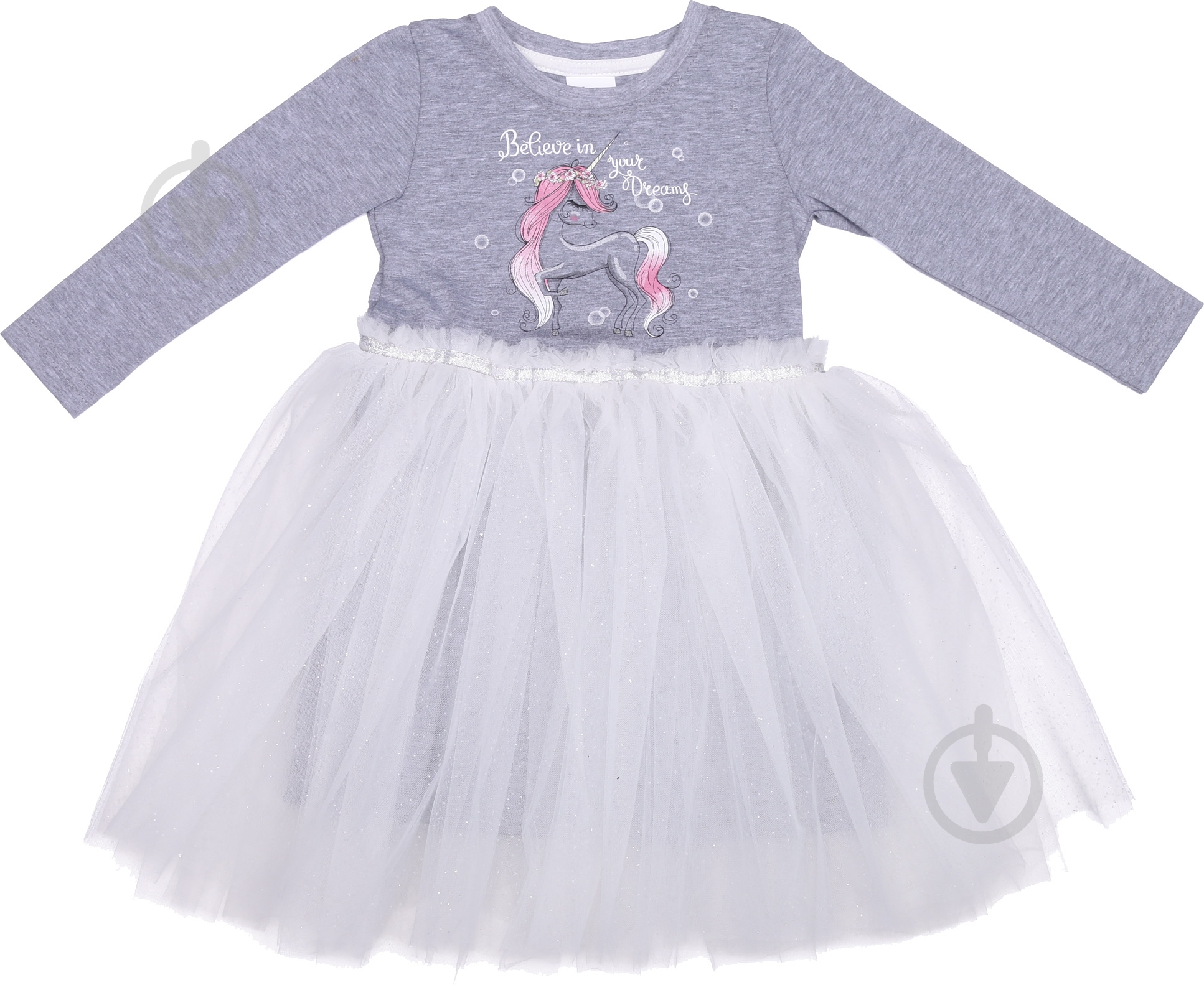 Плаття Luna Kids для девочки серый меланж - фото 2