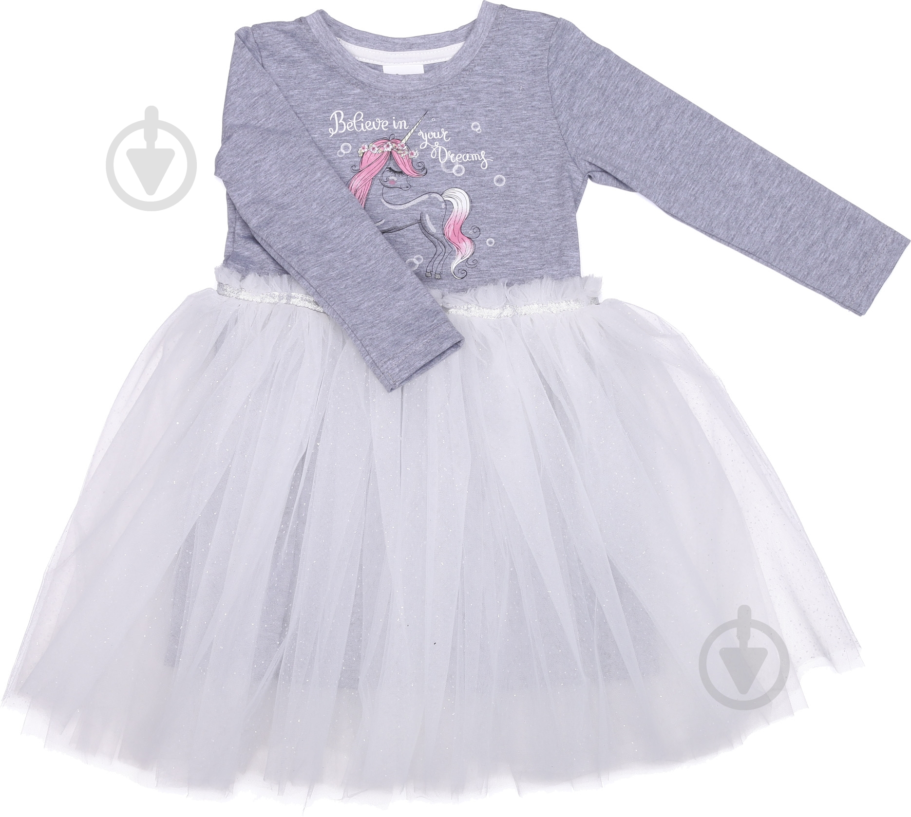 Плаття Luna Kids для девочки серый меланж - фото 1