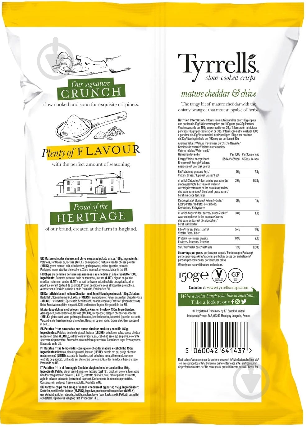 Чипсы Tyrrell's с Чеддером и луком 150 г - фото 2
