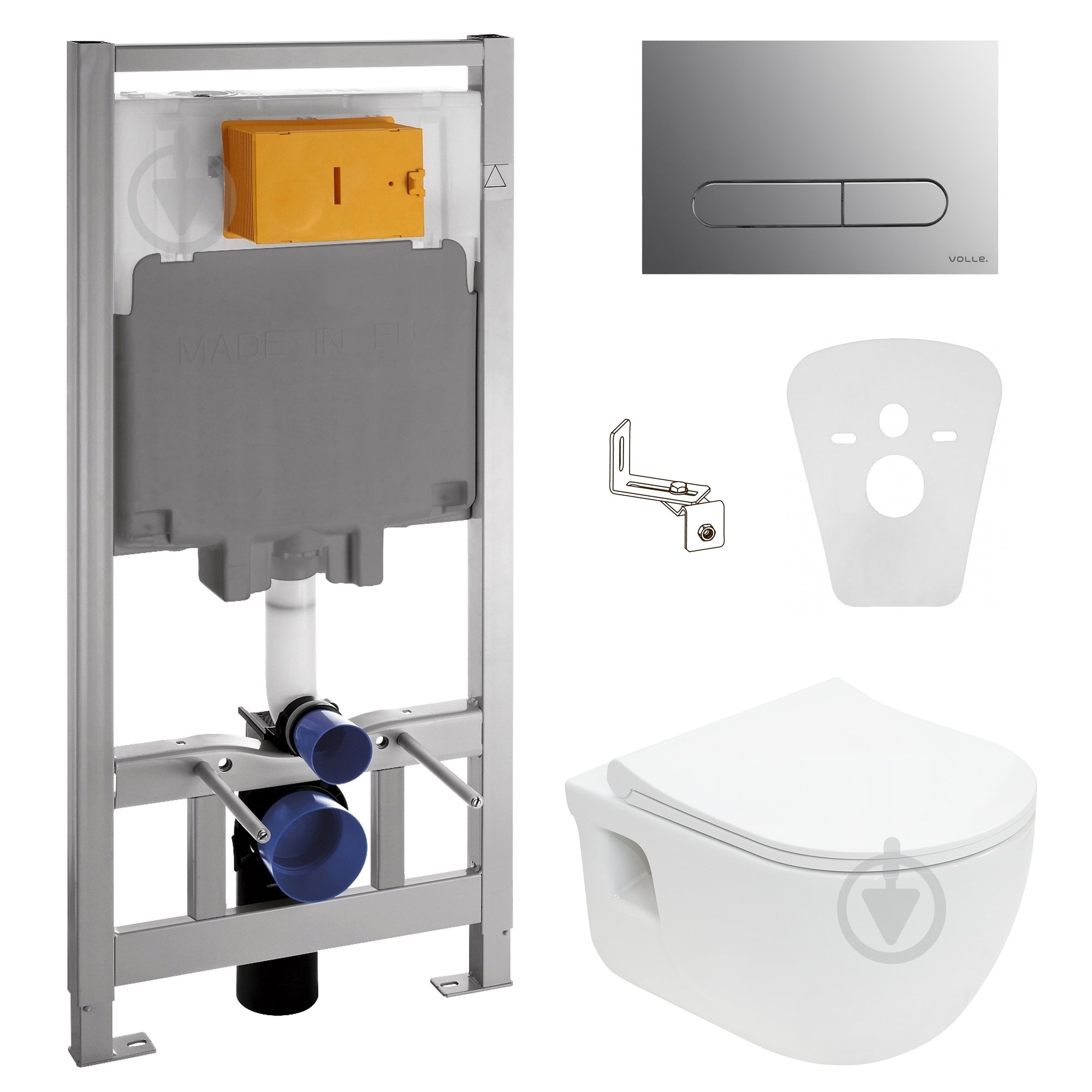 Система инсталляции VOLLE Master с кнопкой хром и унитаз Altea Rimless 13-64-267+141515 - фото 1